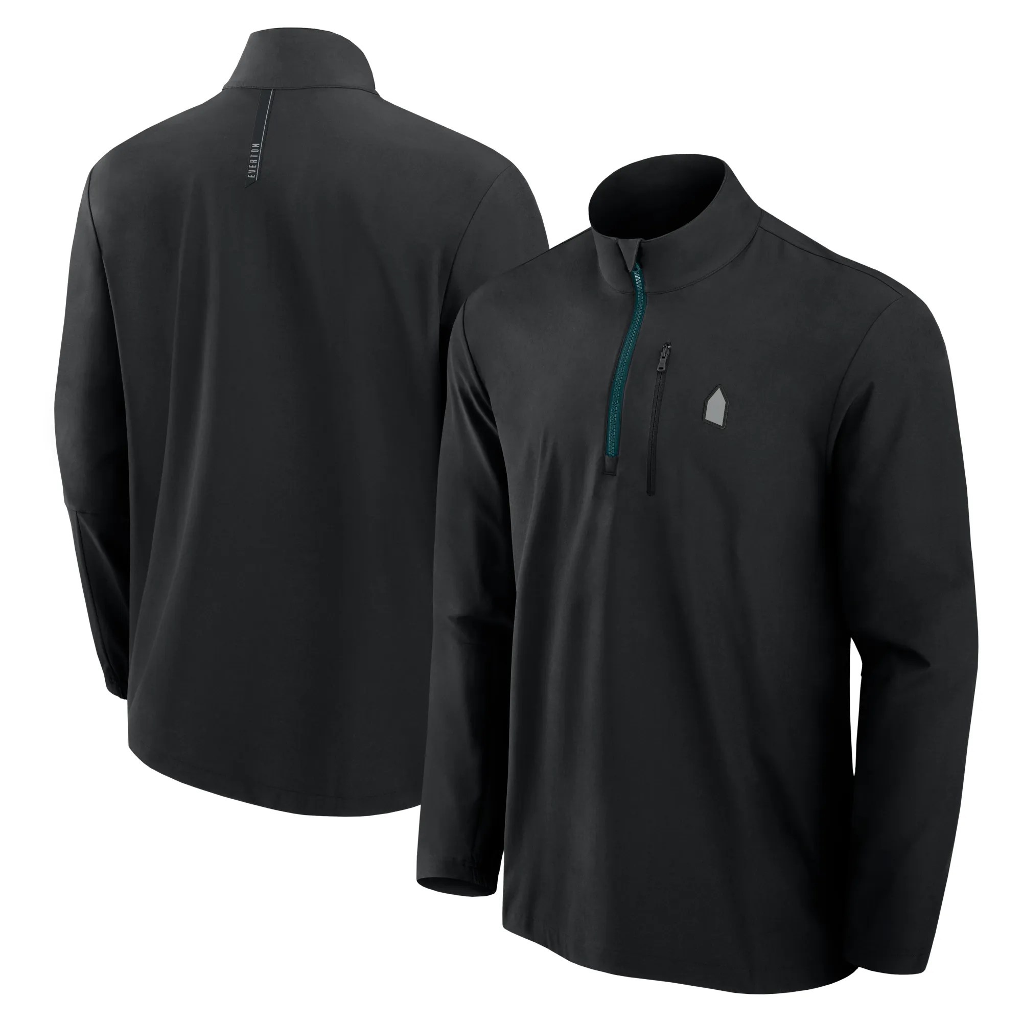 Everton Woven 1/4 Zip Top - Black - Mens