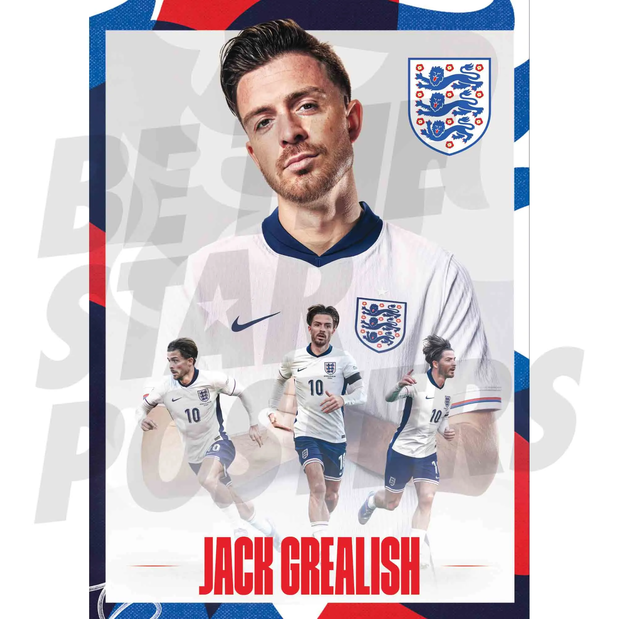England Jack Grealish Action A2 Poster