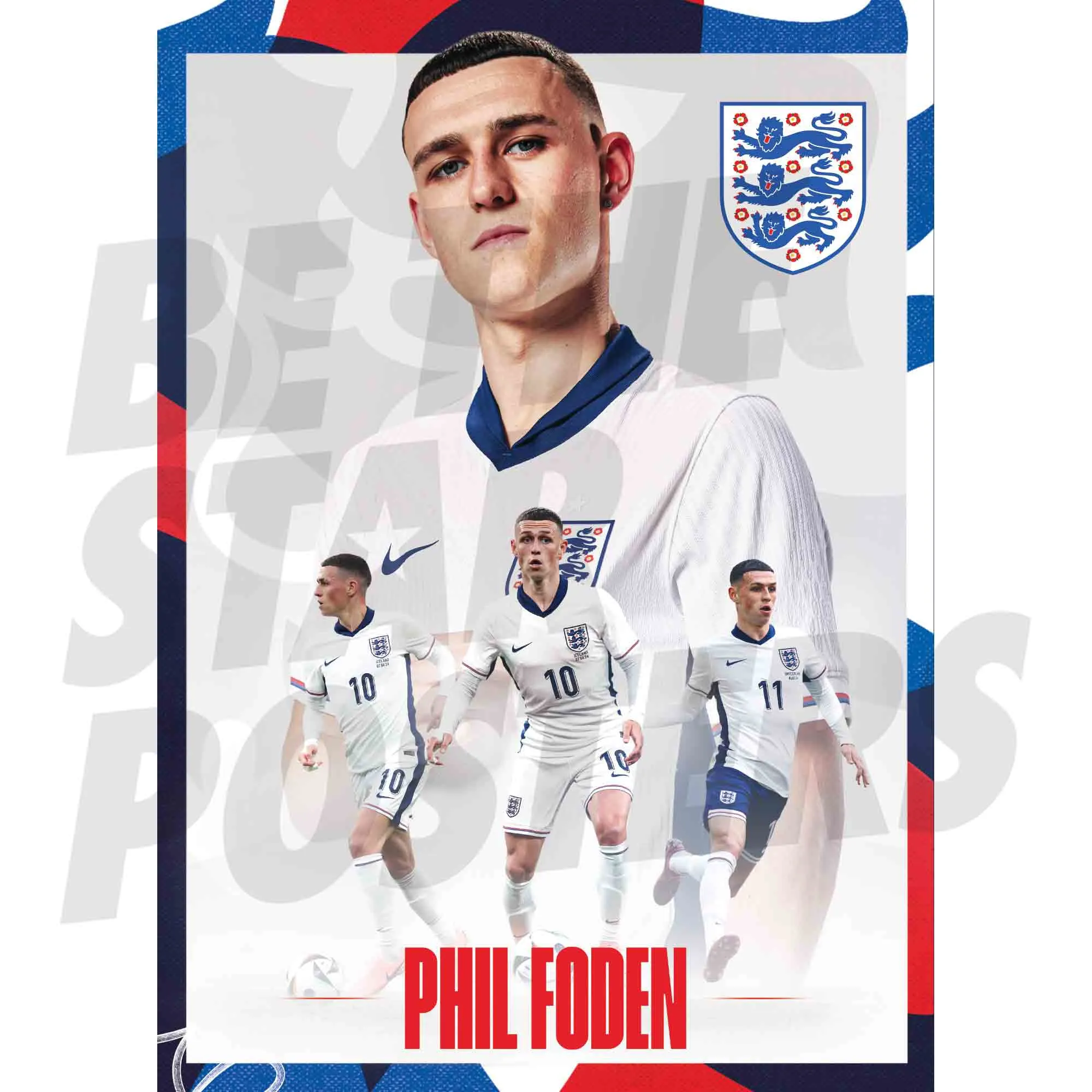England Phil Foden Action A2 Poster