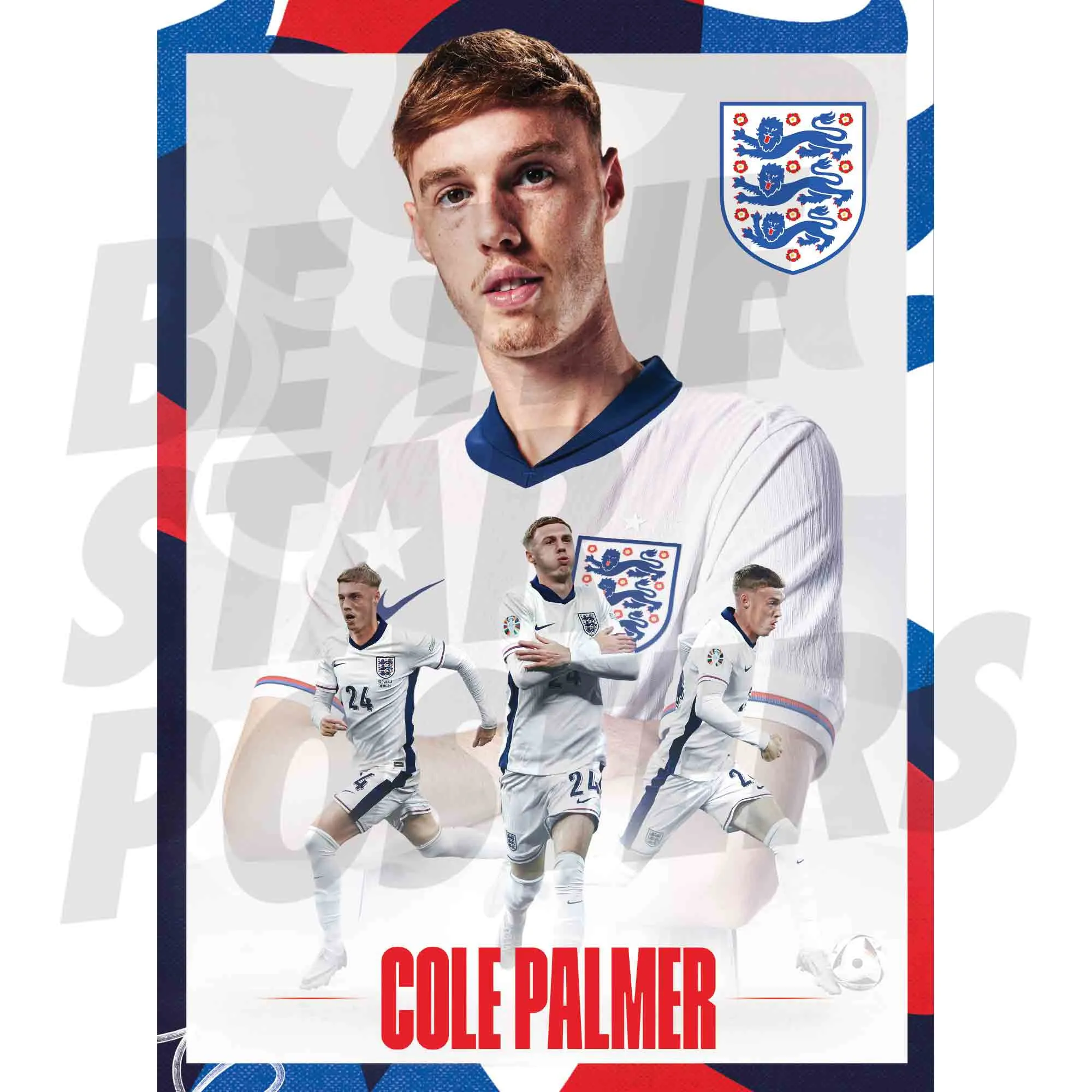 England Cole Palmer Action A2 Poster