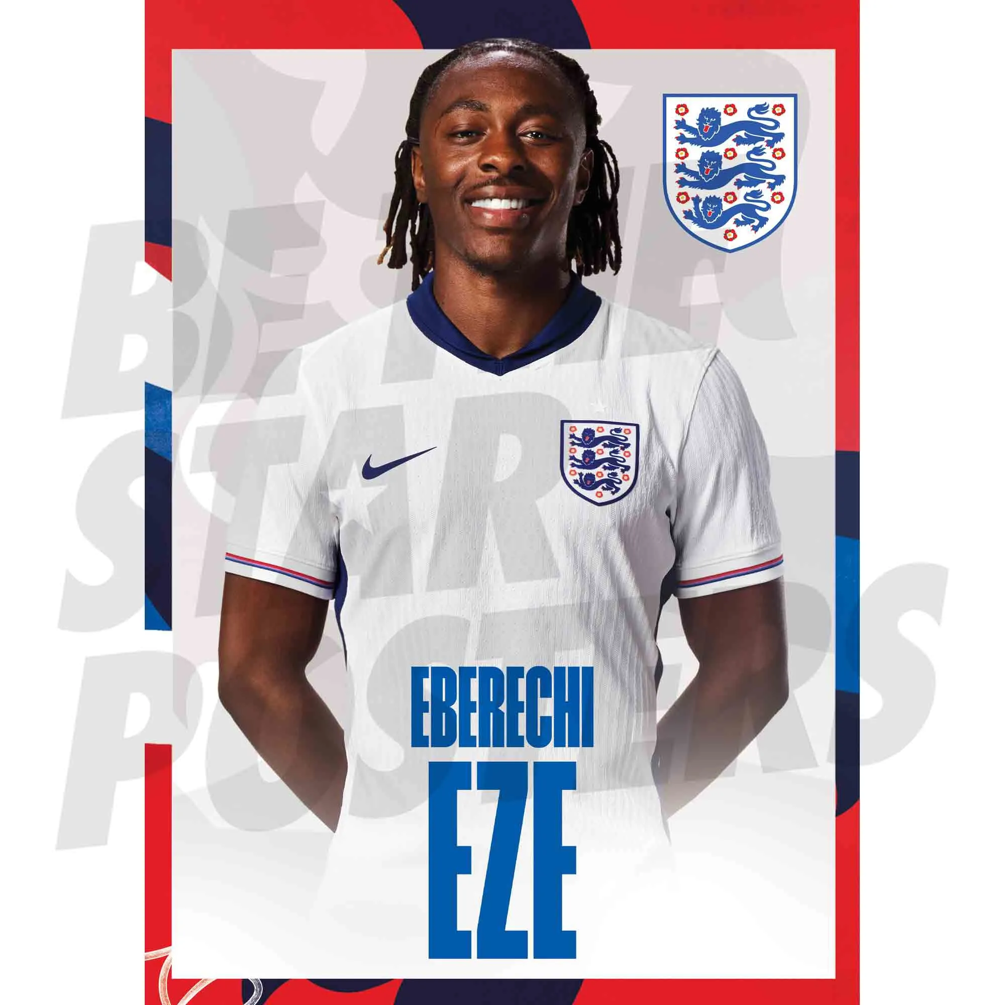 England Eberechi Eze Headshot A3 Poster