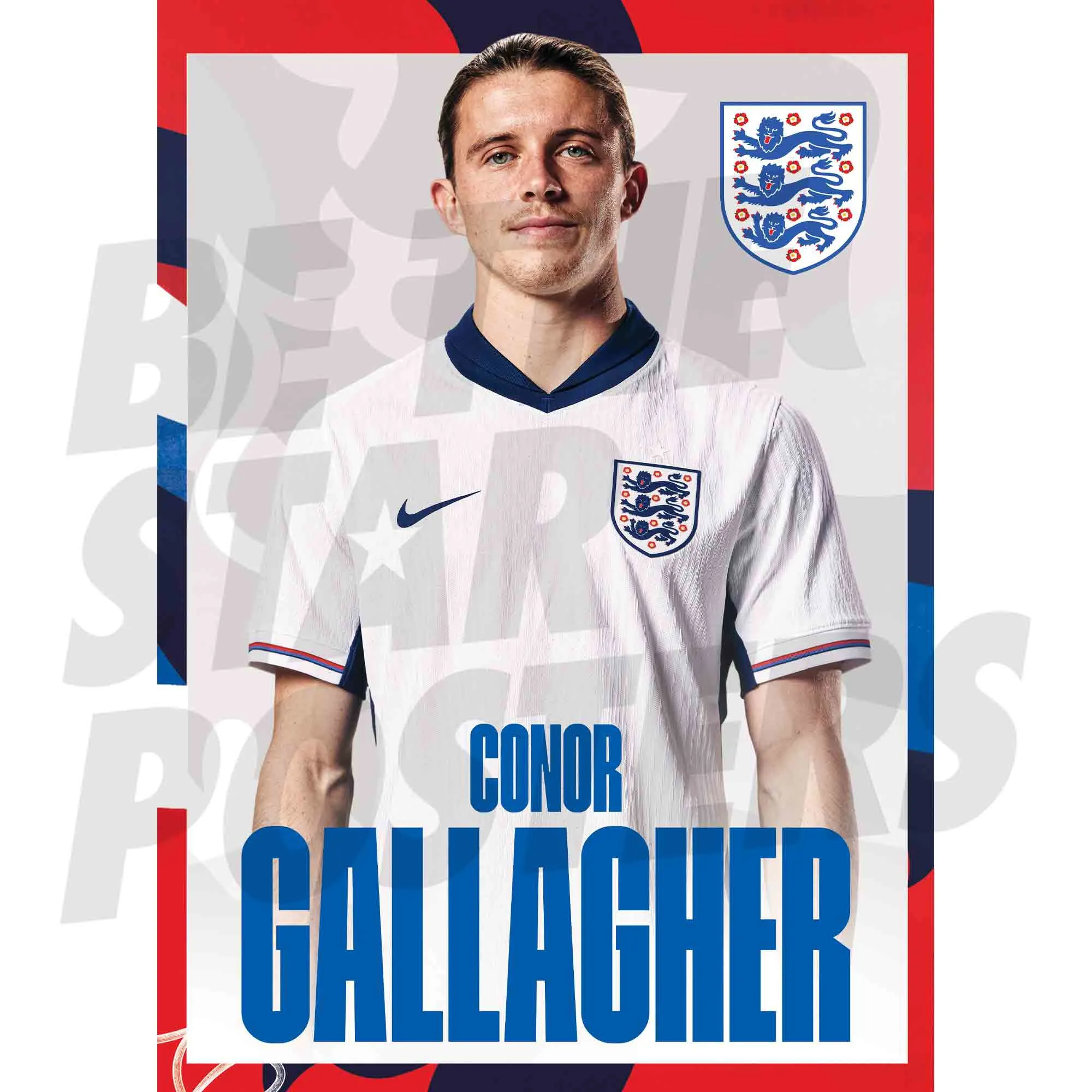 England Conor Gallagher Headshot A3 Poster