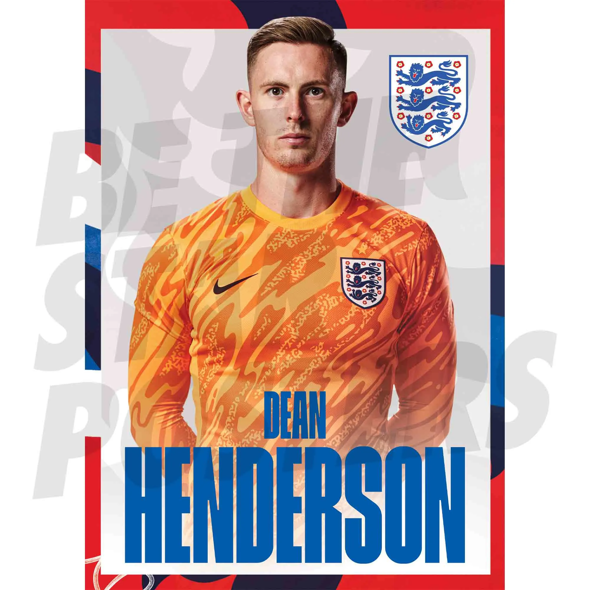 England Dean Henderson Headshot A3 Poster