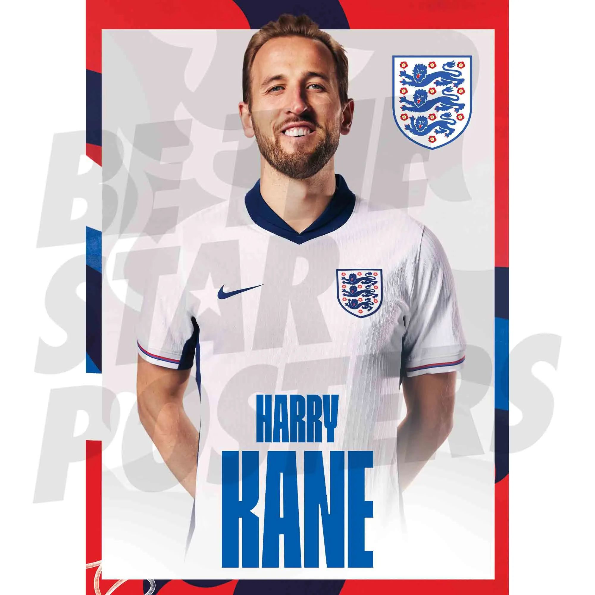 England Harry Kane Headshot A3 Poster