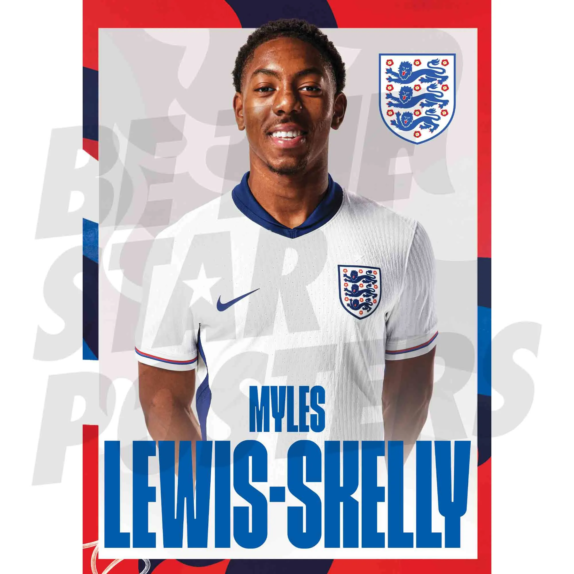 England Myles Lewis-Skelly Headshot A3 Poster