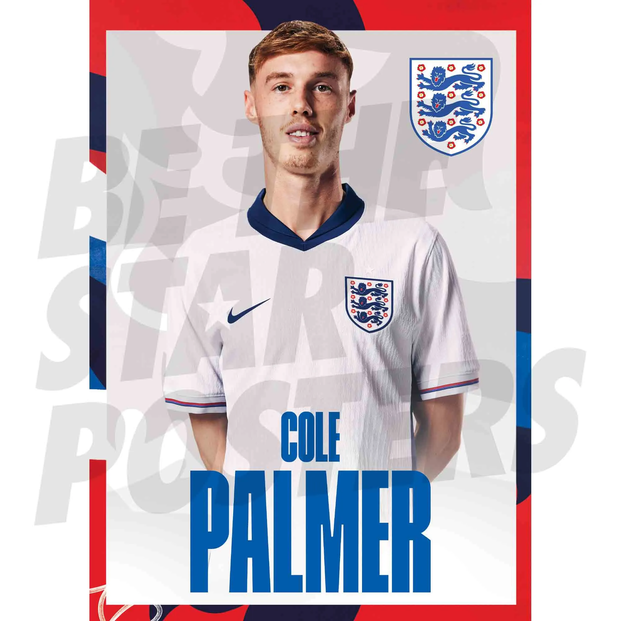 England Cole Palmer Headshot A3 Poster