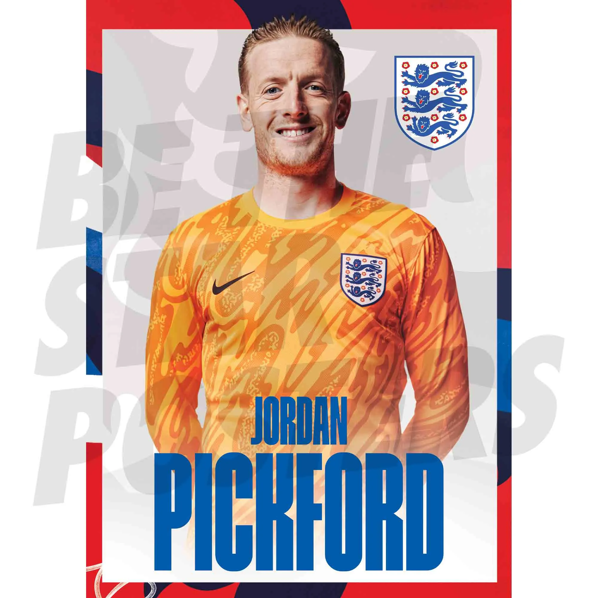 England Jordan Pickford Headshot A3 Poster