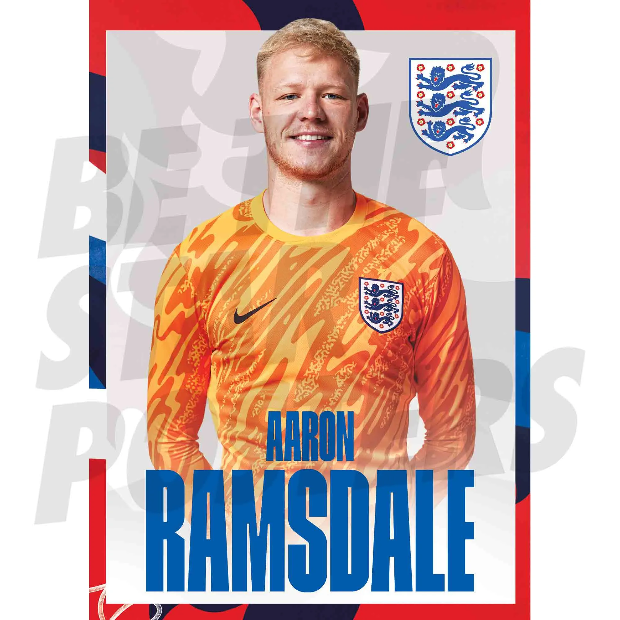 England Aaron Ramsdale Headshot A3 Poster