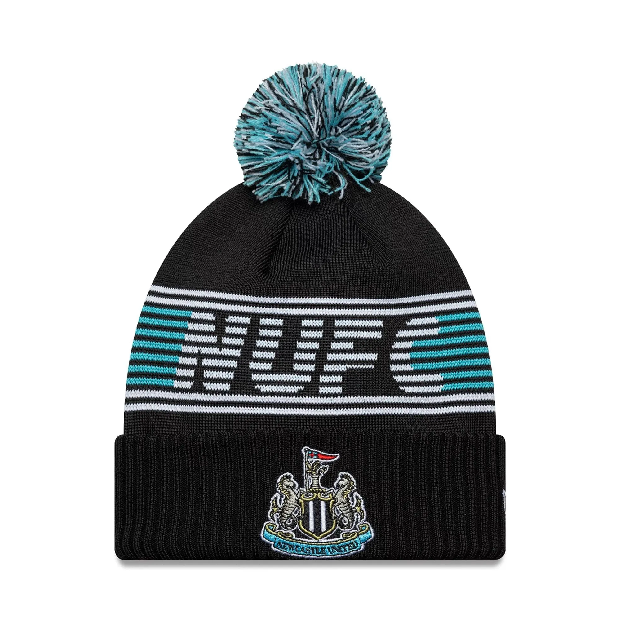 Newcastle United FC Black Bobble Knit Beanie Hat New Era Cap adult unisex