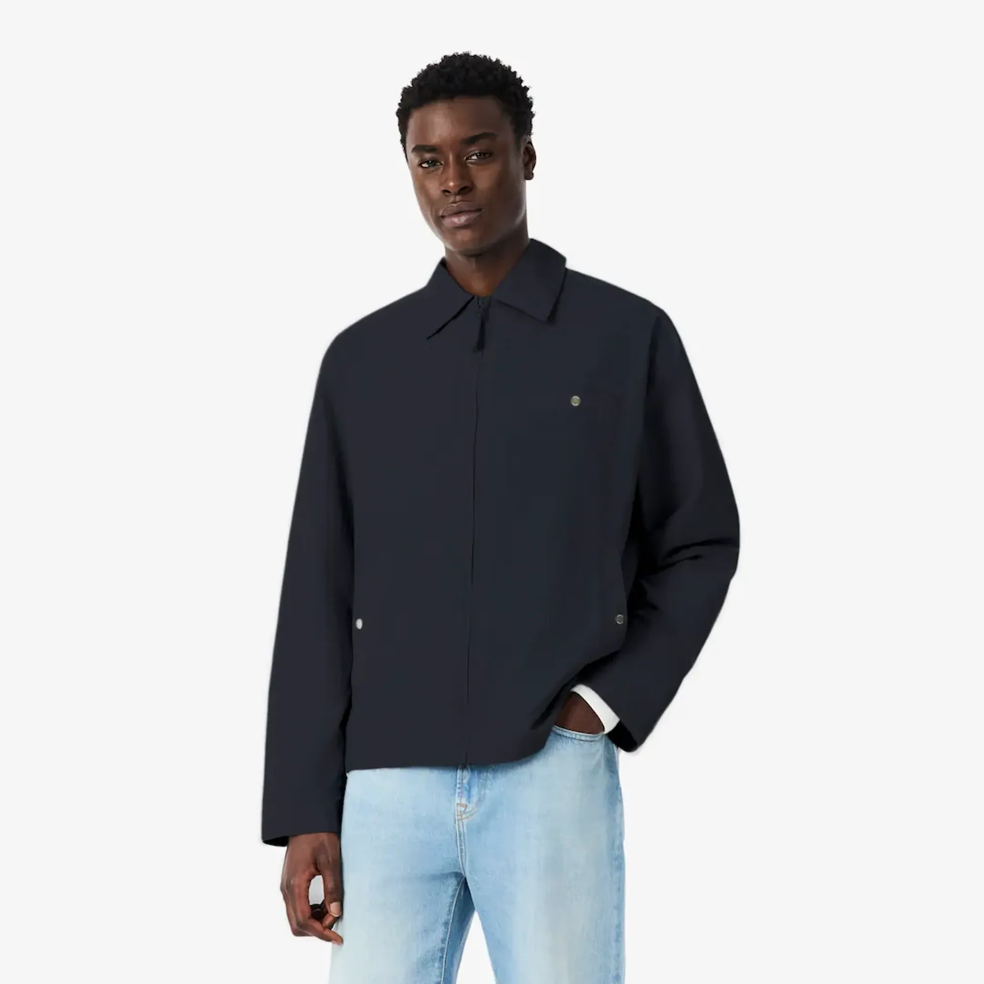 Lacoste Water-Repellent Textured Taffeta Jacket - Black