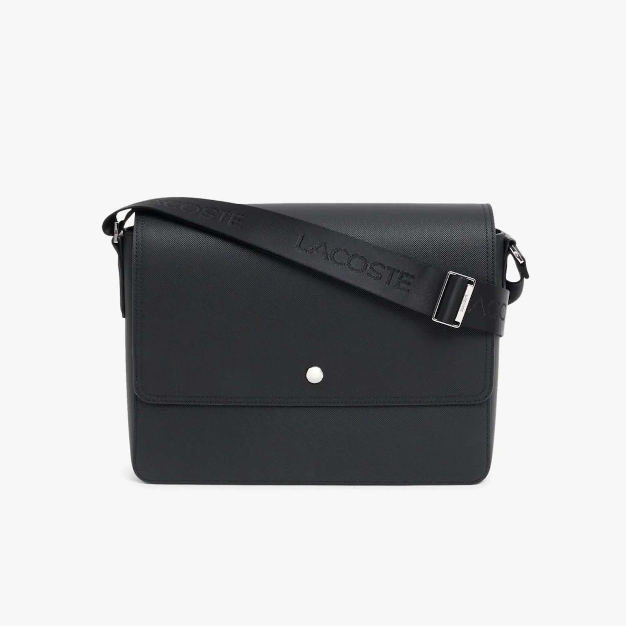 Lacoste Large Langon Petit Piqué Messenger Bag - Black