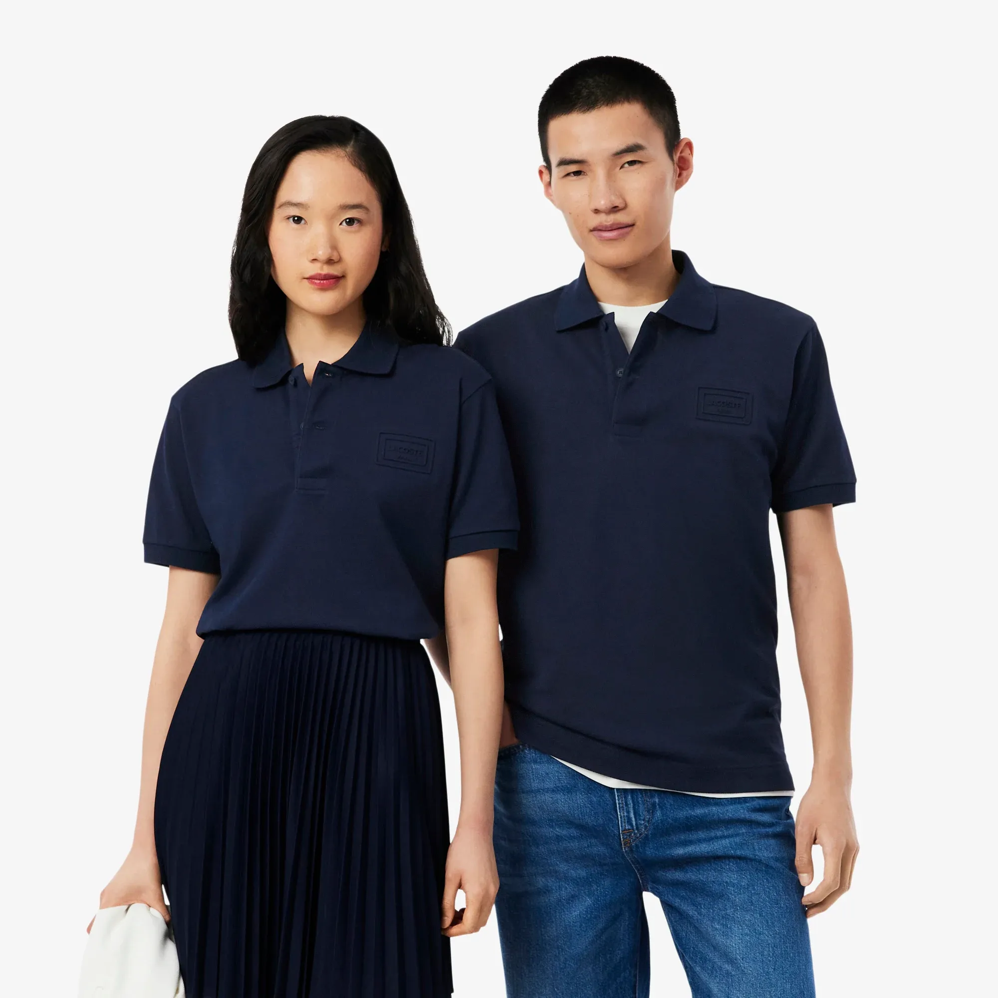 Lacoste Classic Fit Embossed Branding Polo Shirt - Midnight Blue