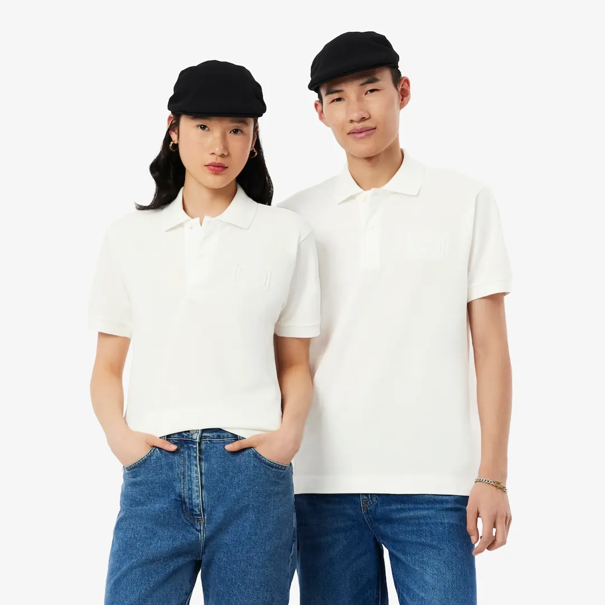 Lacoste Classic Fit Embossed Branding Polo Shirt - White