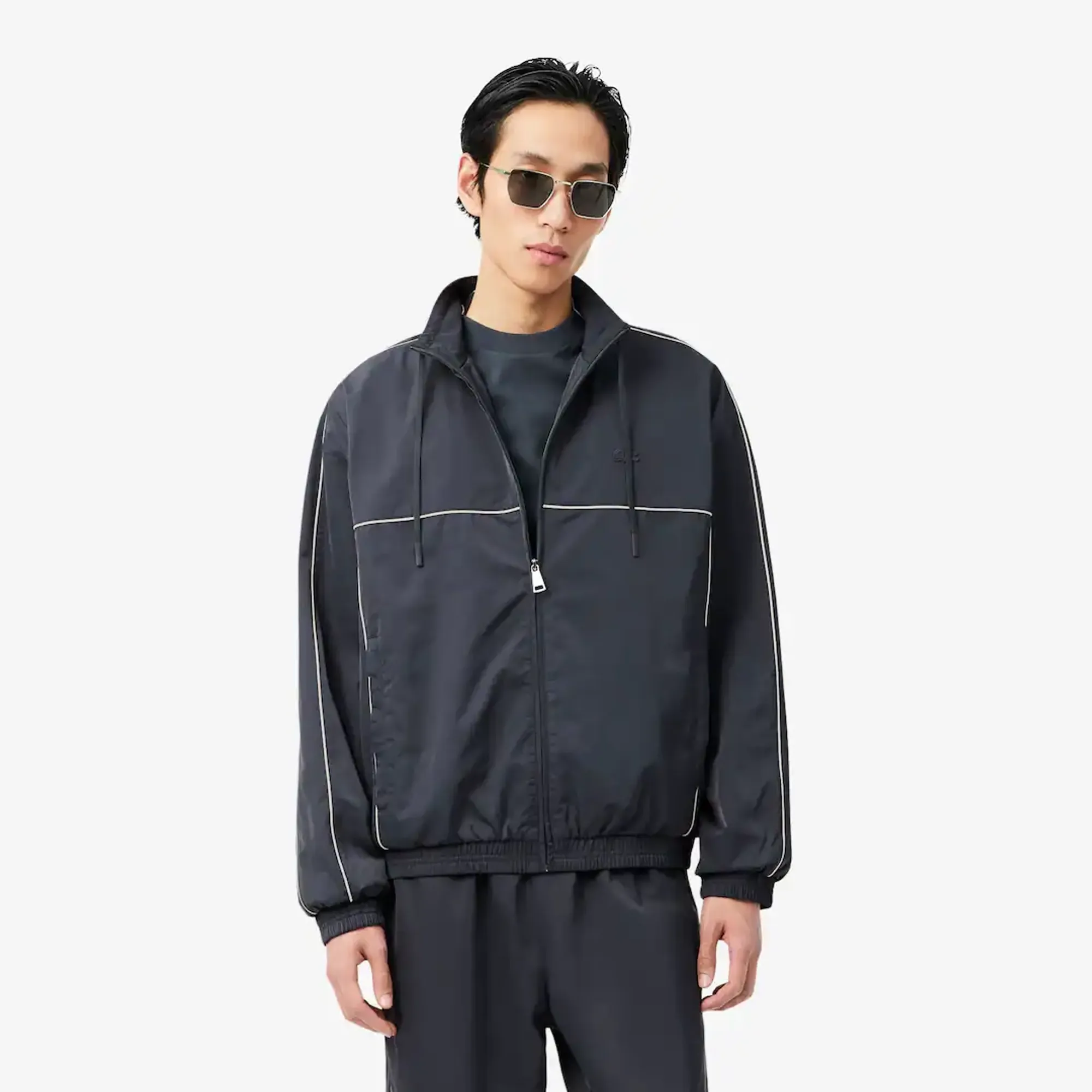 Lacoste Water-Repellent Trim Accent Track Jacket - Dark Grey