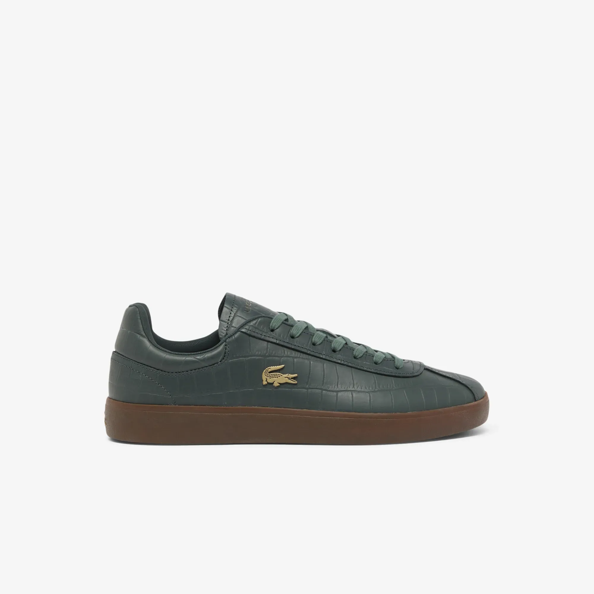 Lacoste Men’s Baseshot Leather Sneakers - Dark Green / Gum