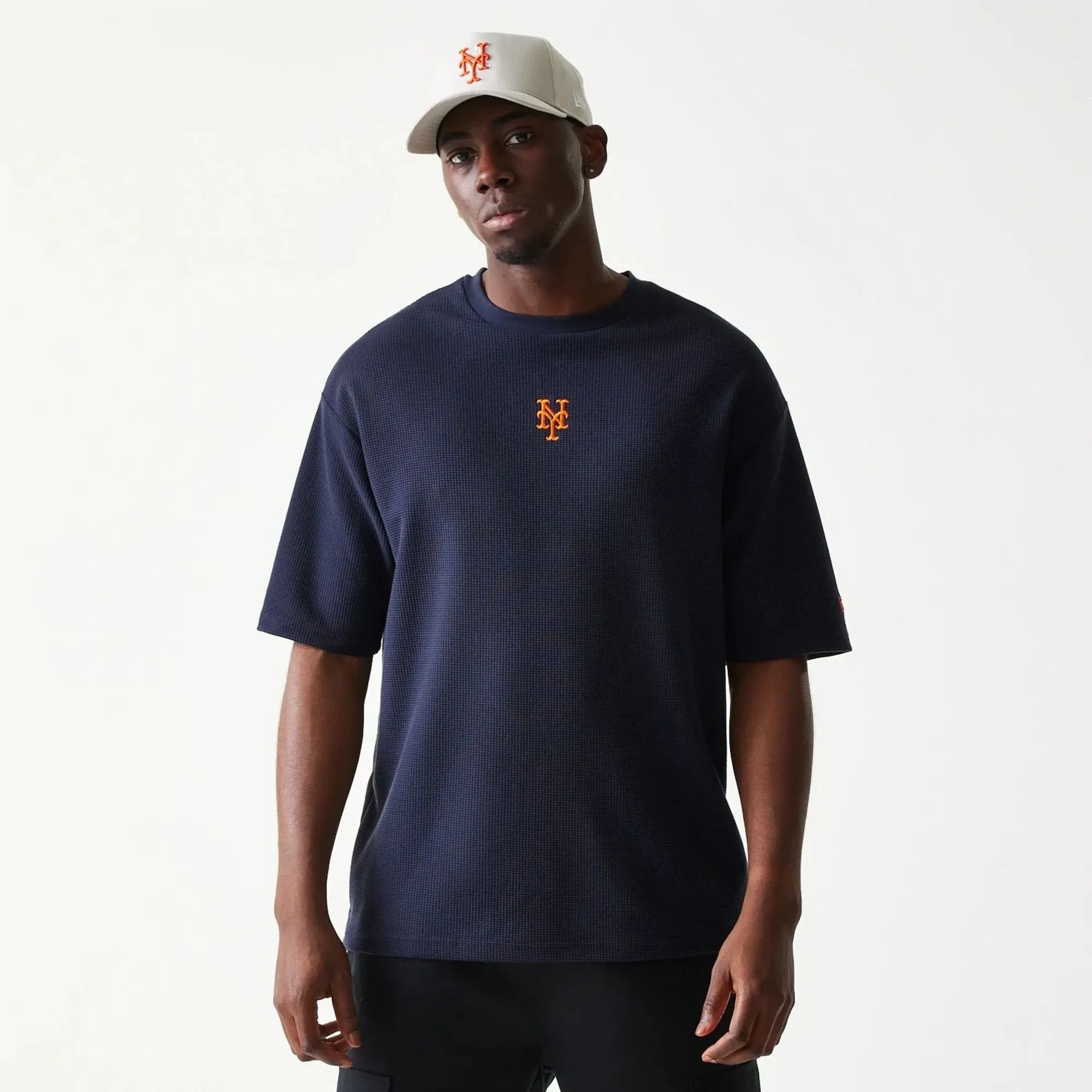 New York Mets MLB Waffle Navy Oversized T-Shirt New Era Cap adult unisex