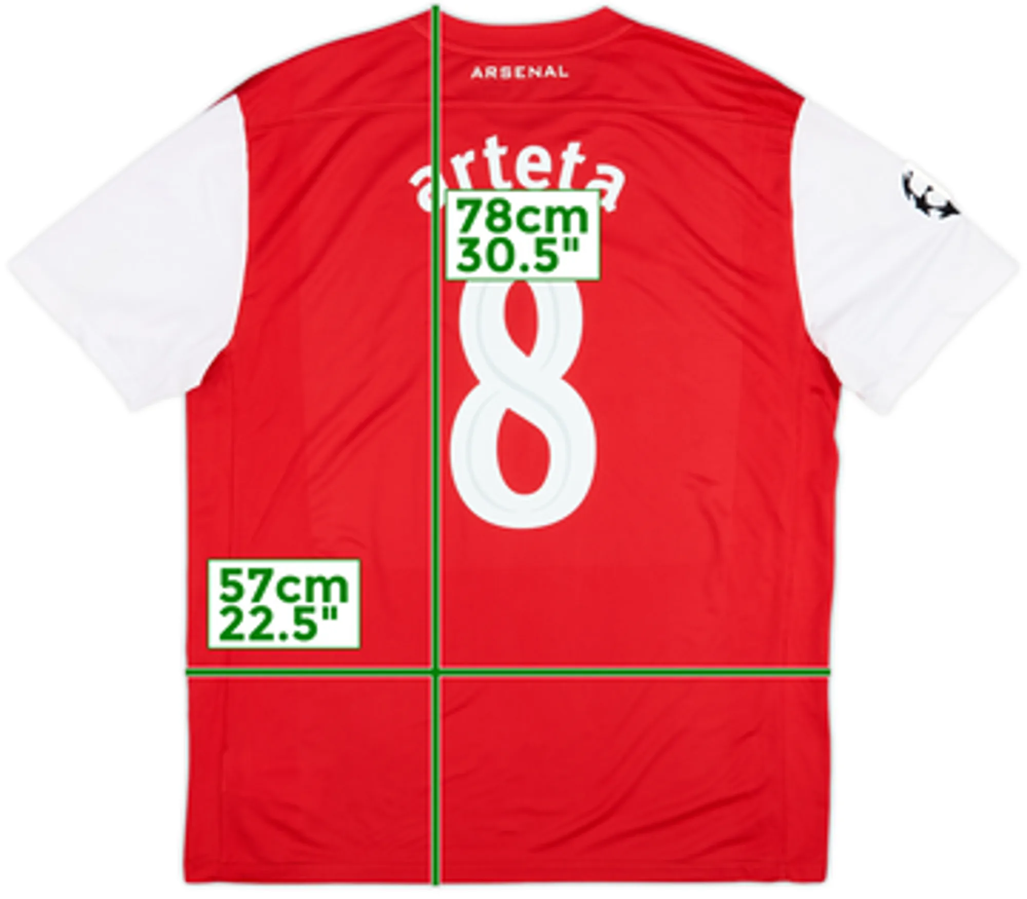 2011-12 Arsenal Home Shirt Arteta #8 - 6/10 - (L)