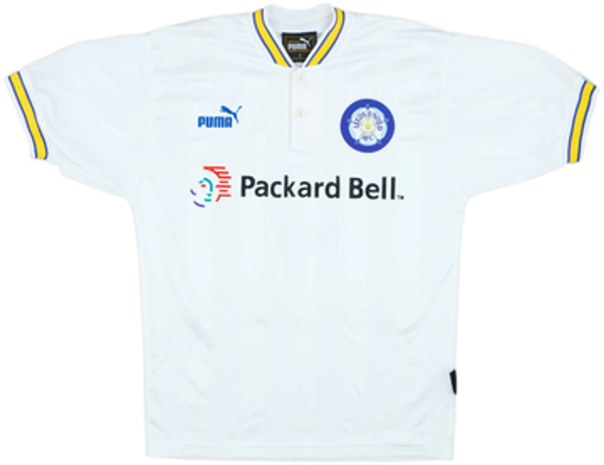 1996-98 Leeds United Home Shirt Haaland #4 - 8/10 - (XL)