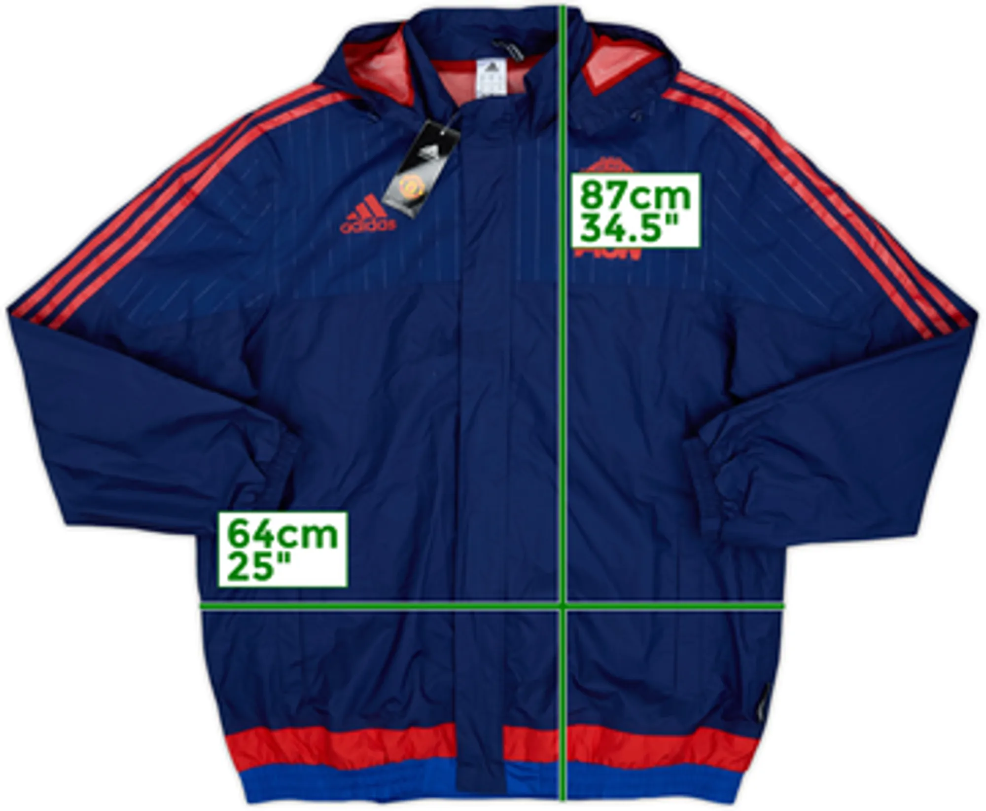 2015-16 Manchester United adidas Hooded Rain Jacket (XL)