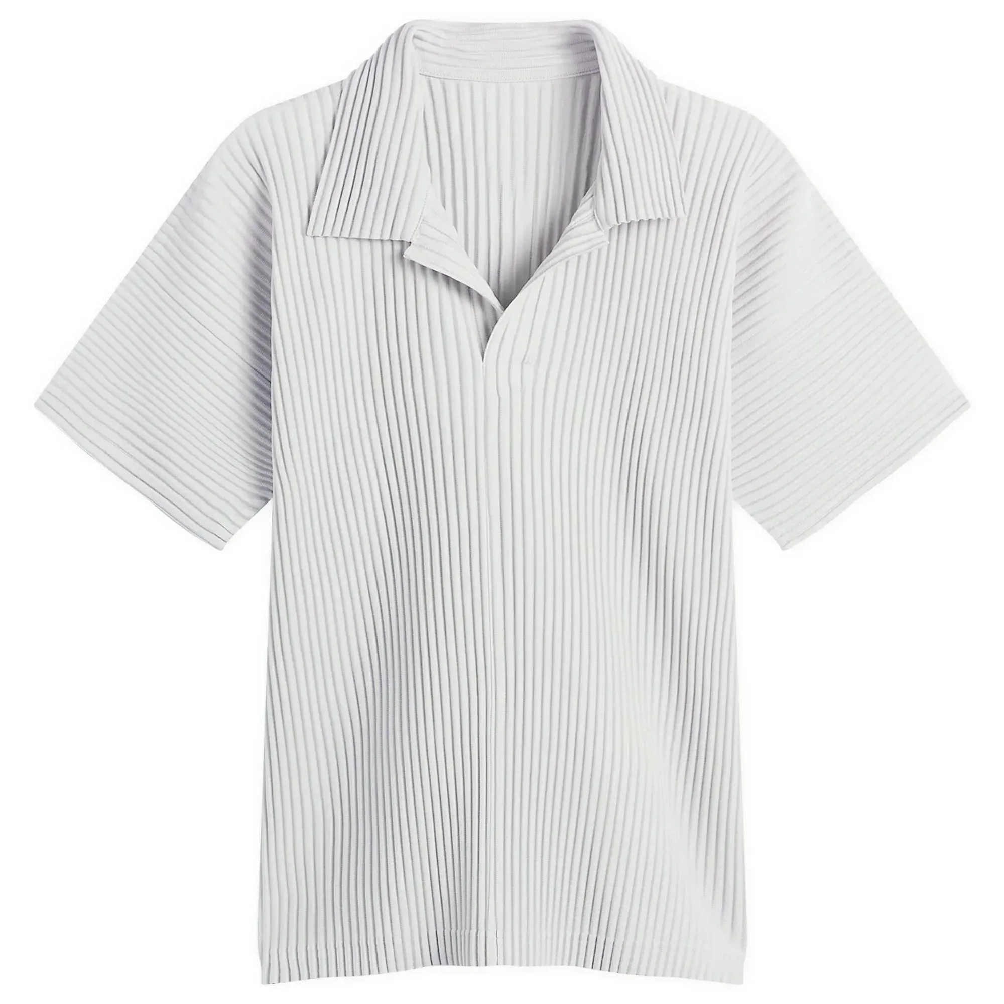 Homme Plissé Issey Miyake Men's Pleat Polo Shirt Gray
