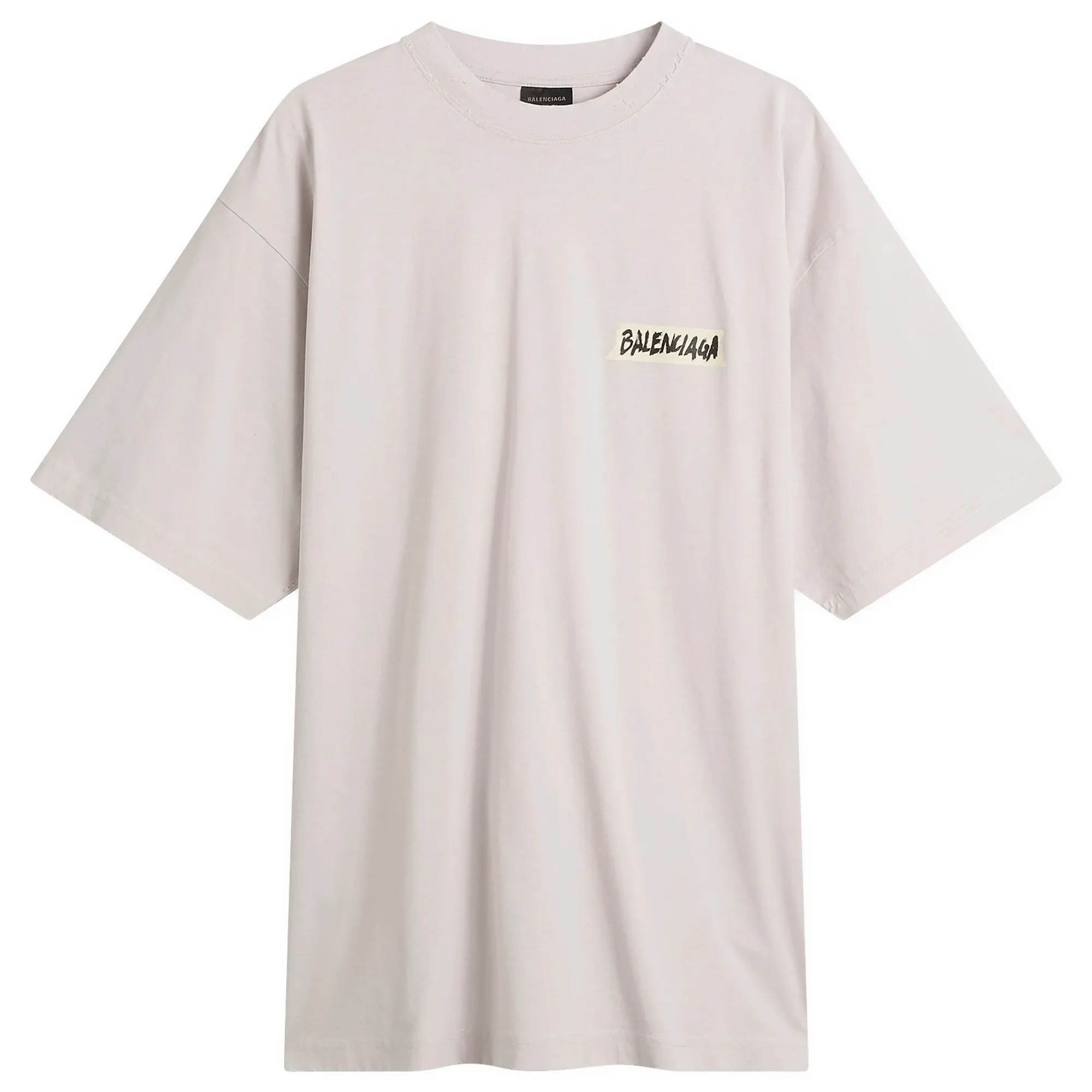 Balenciaga Men's Masking Tape Jersey T-Shirt Dirty White