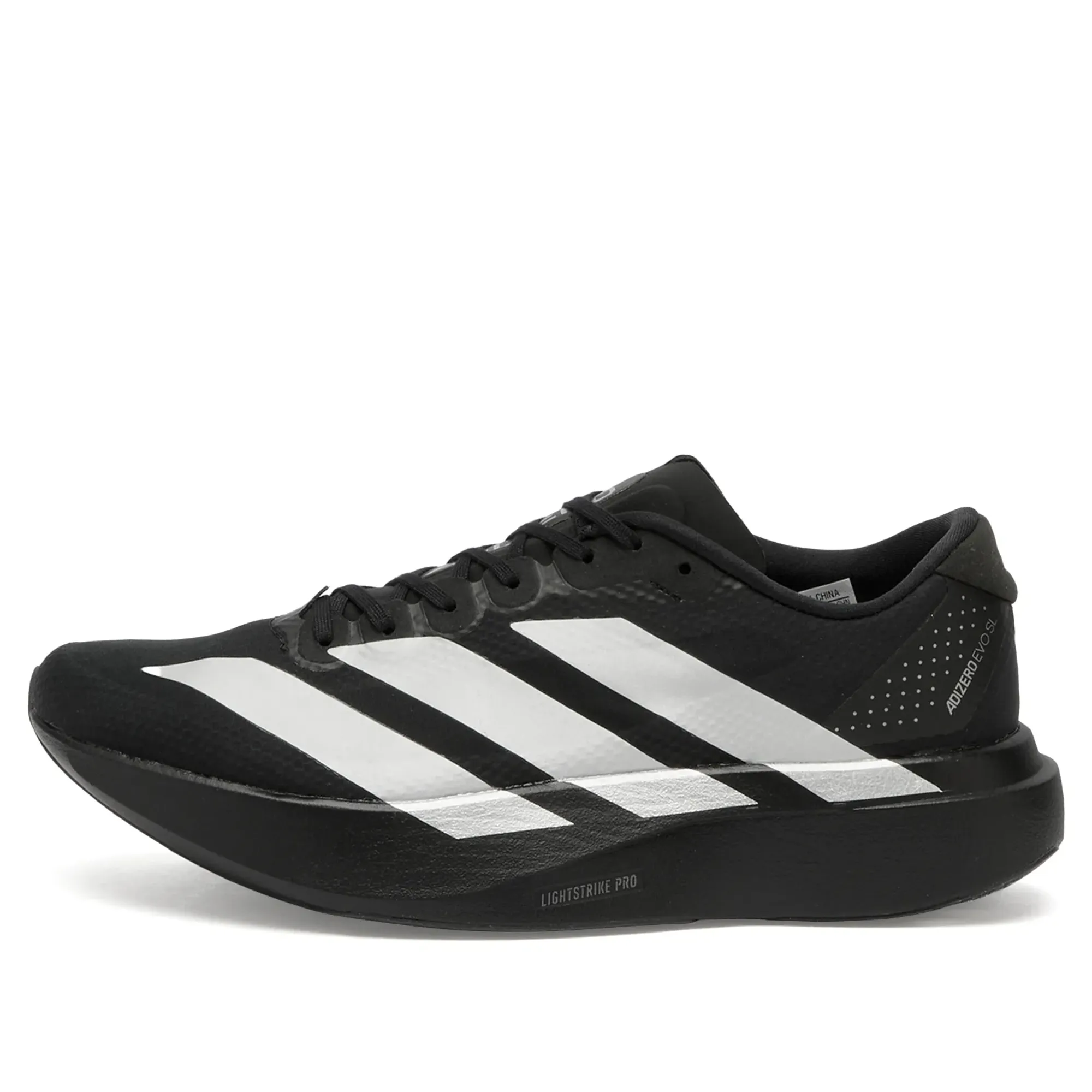 Adidas Women's Adizero Evo SL Woven Sneaker Core Black/Silver Metallic/Carbon