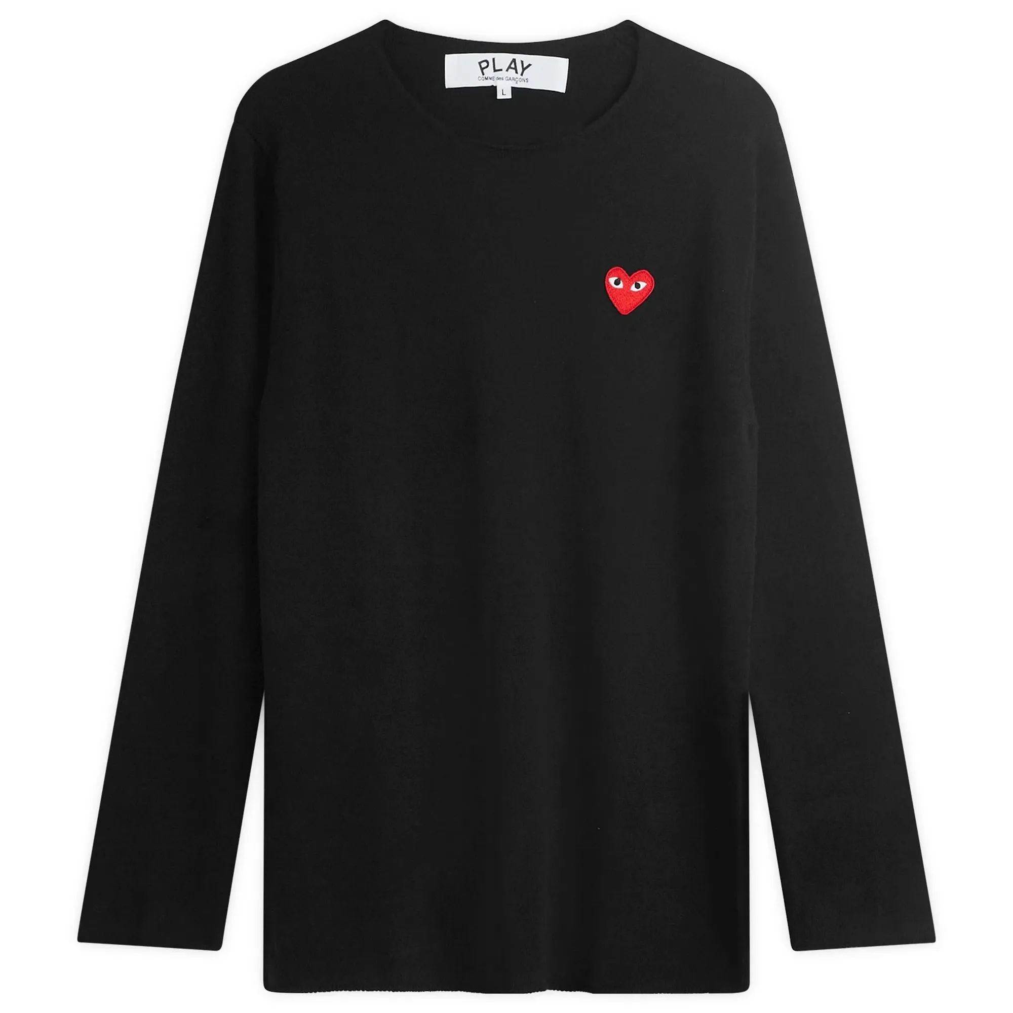 Comme des Garçons Play U SWEATER RED EMBLEM KNIT Black