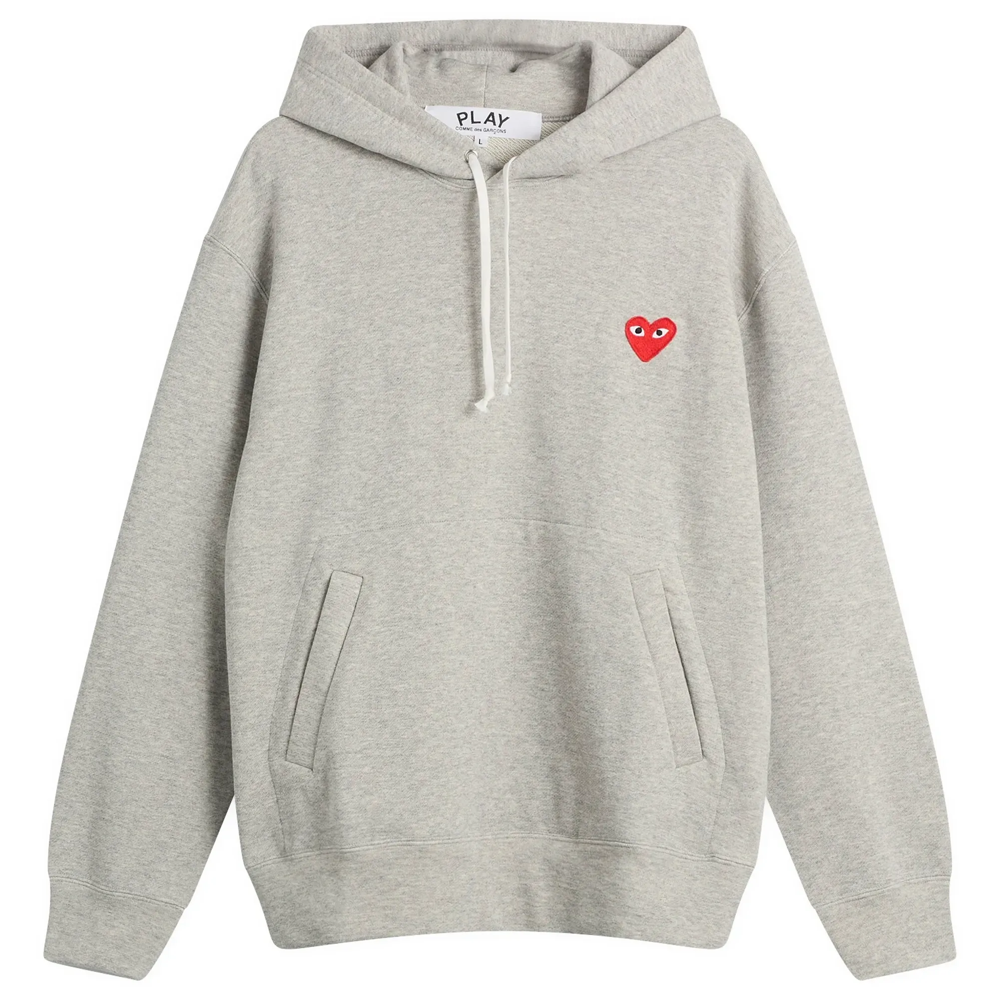 Comme des Garçons Play U SWEATSHIRT RED EMBLEM KNIT Grey