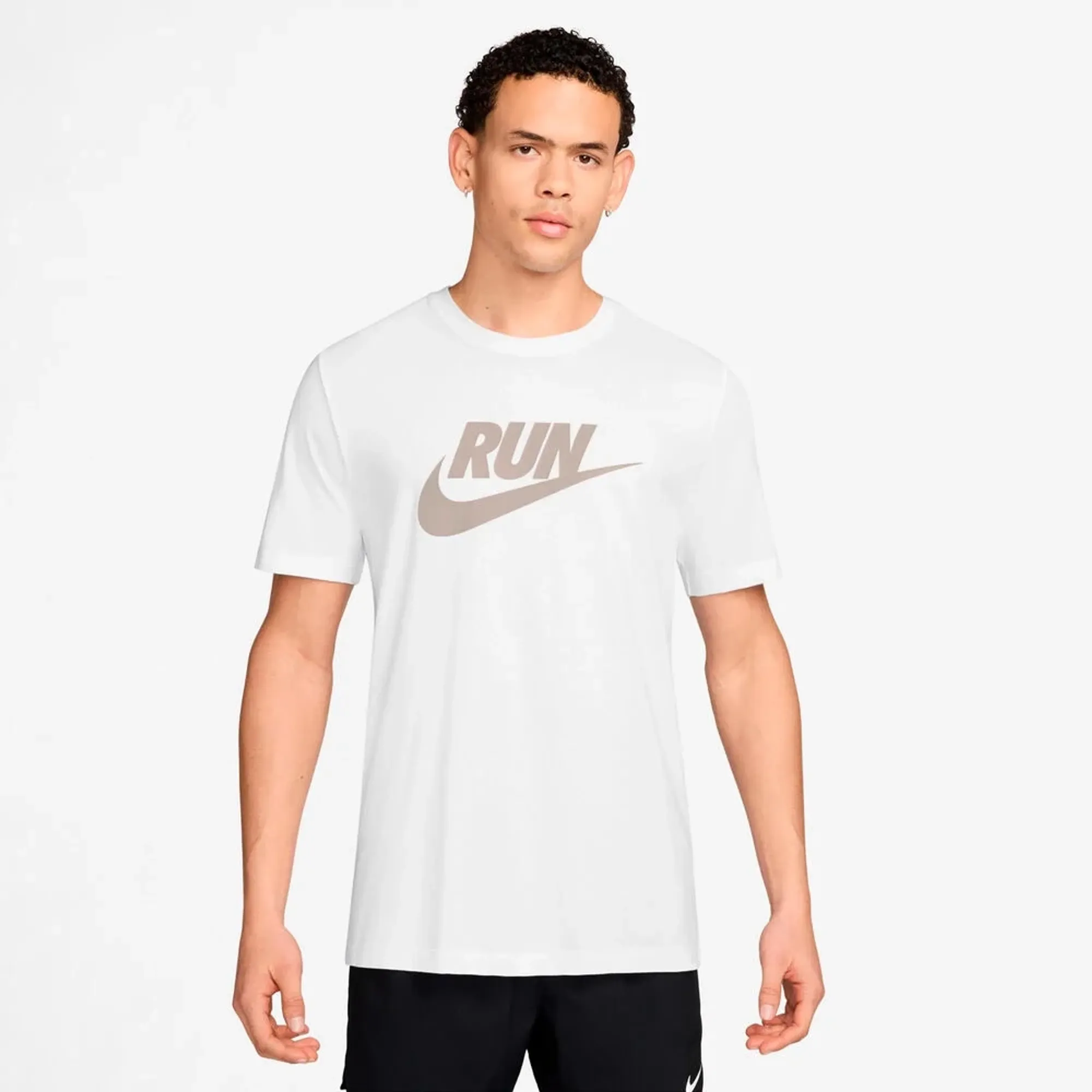 Nike Run Swoosh Running shirt Men - white, beige