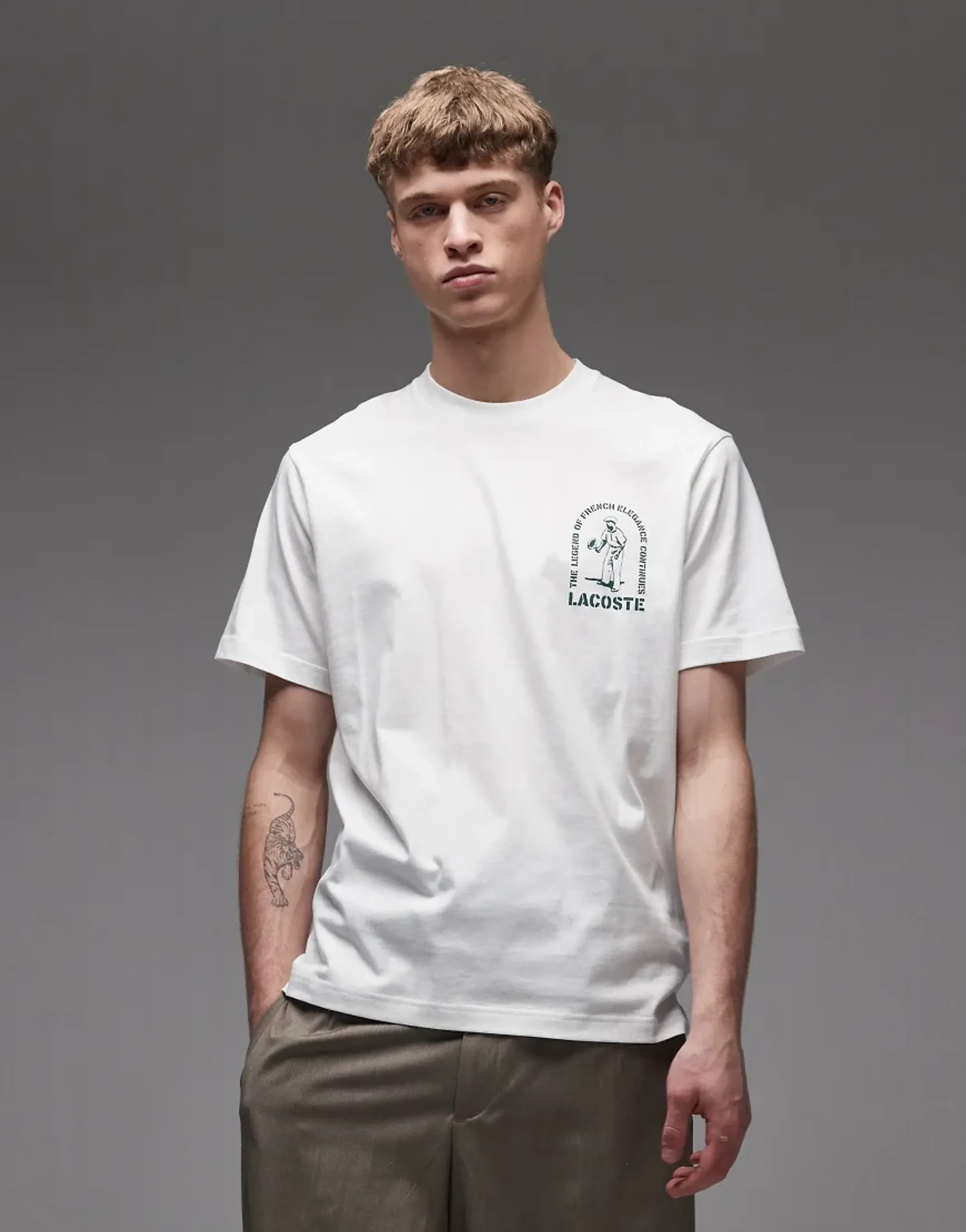 Lacoste Printed Cotton T-shirt - White