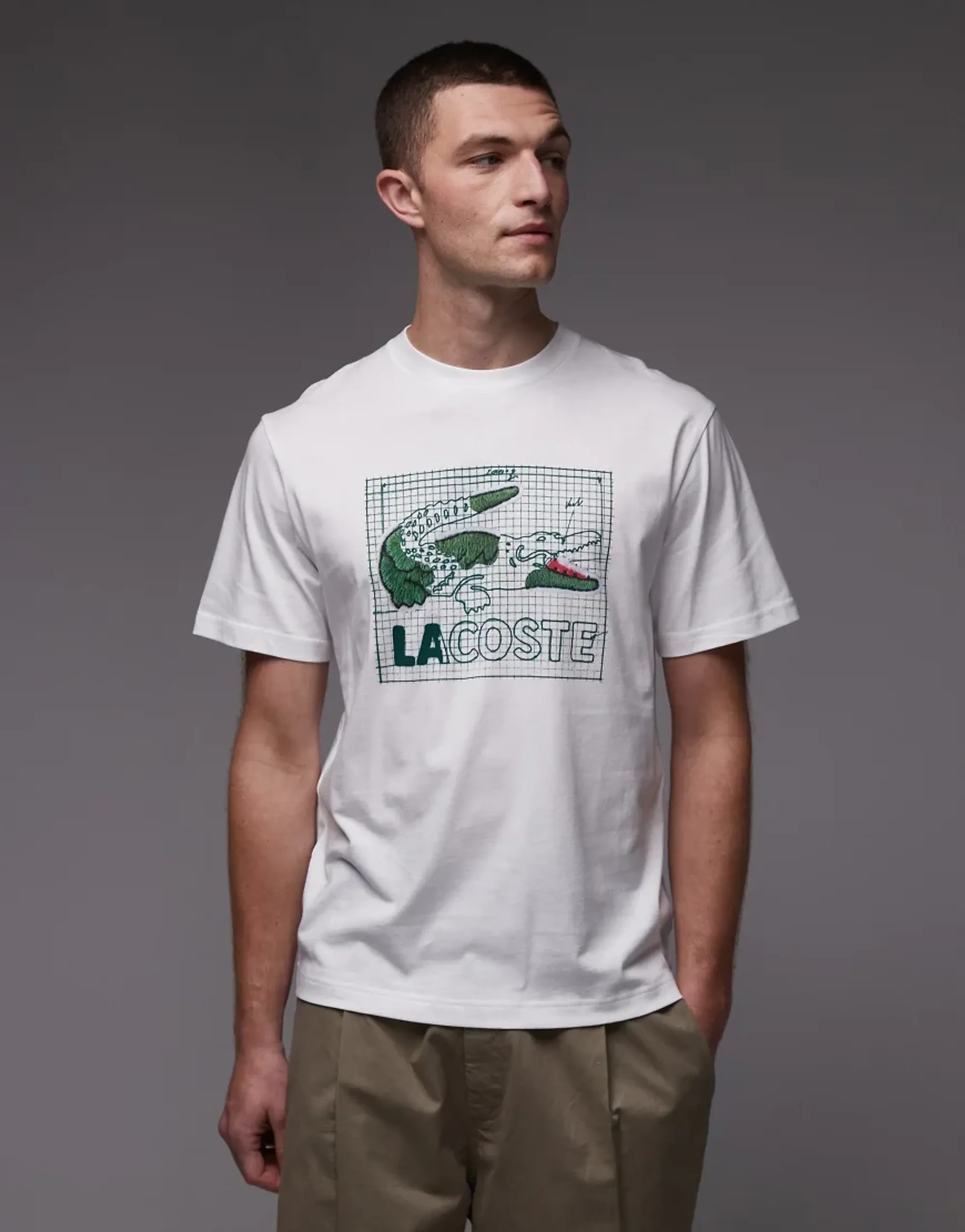 Lacoste Printed Cotton T-shirt - White