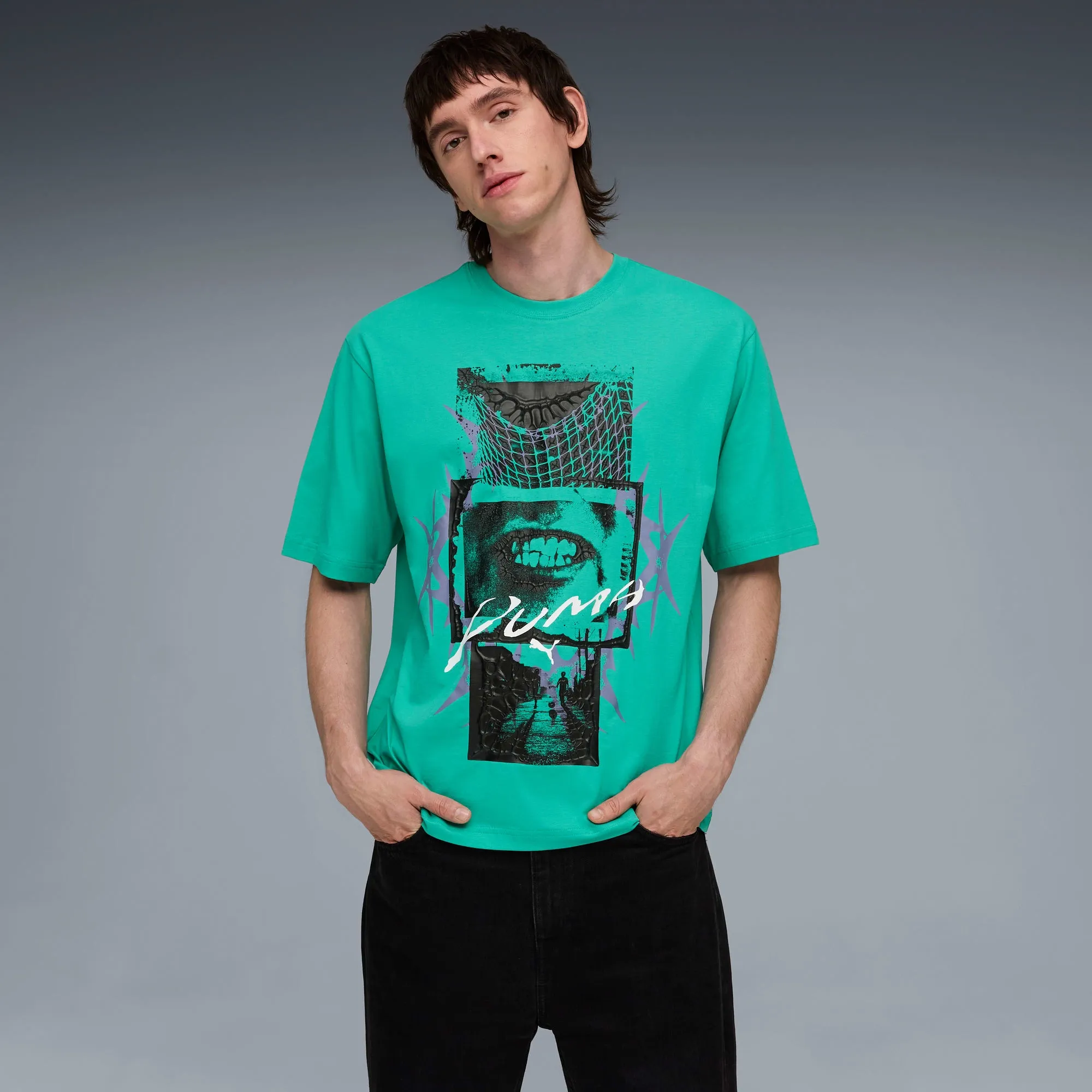 PUMAtech-X Graphic T-Shirt Men, Vibrant Green, size Large