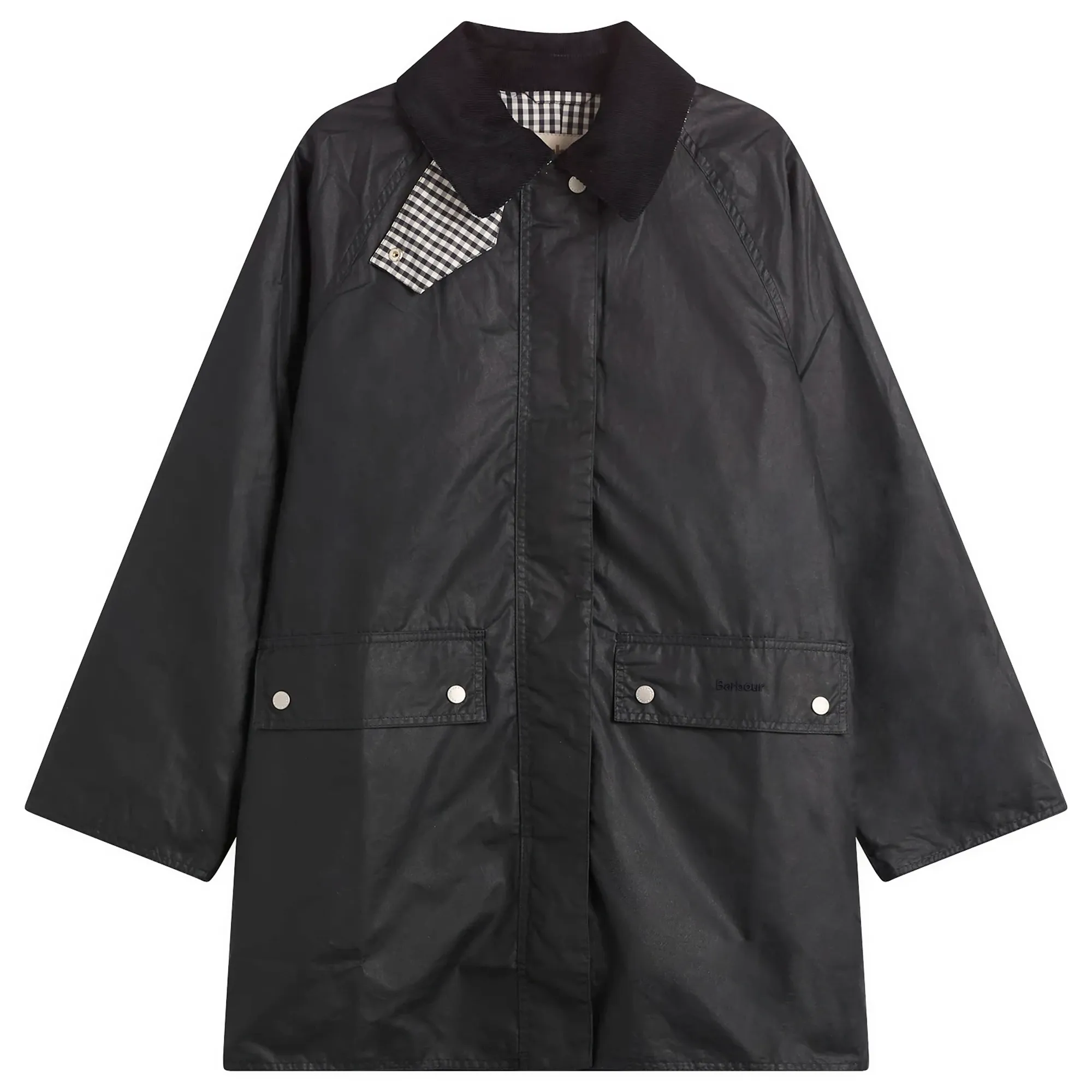 Barbour Women's Wren Wax Jacket Royal Navy/Navy Gingham Check