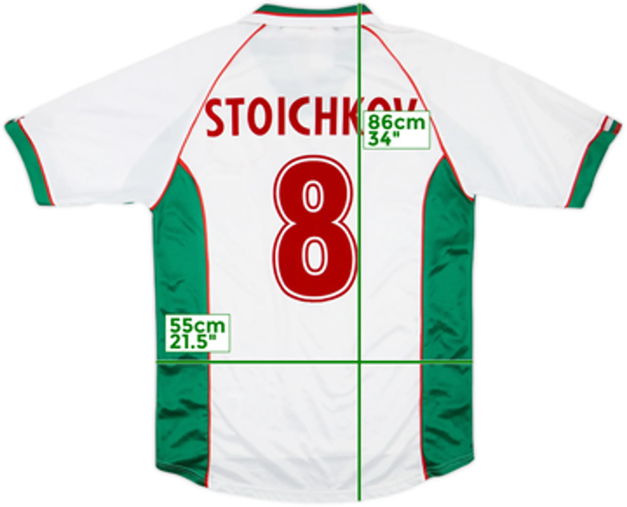 1998-00 Bulgaria Home Shirt Stoichkov #8 - 8/10 - (XL)