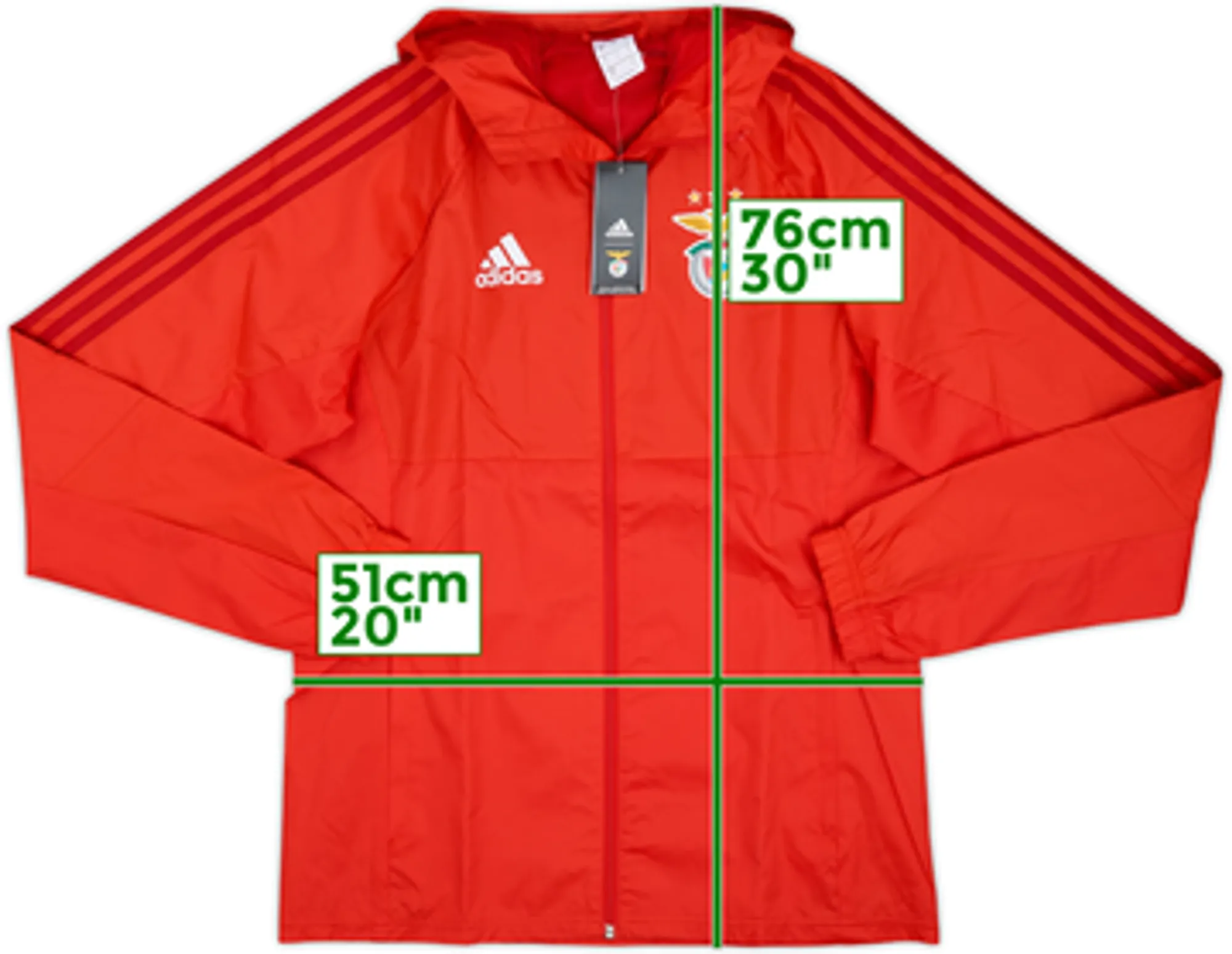 2017-18 Benfica adidas Hooded Rain Jacket (S)
