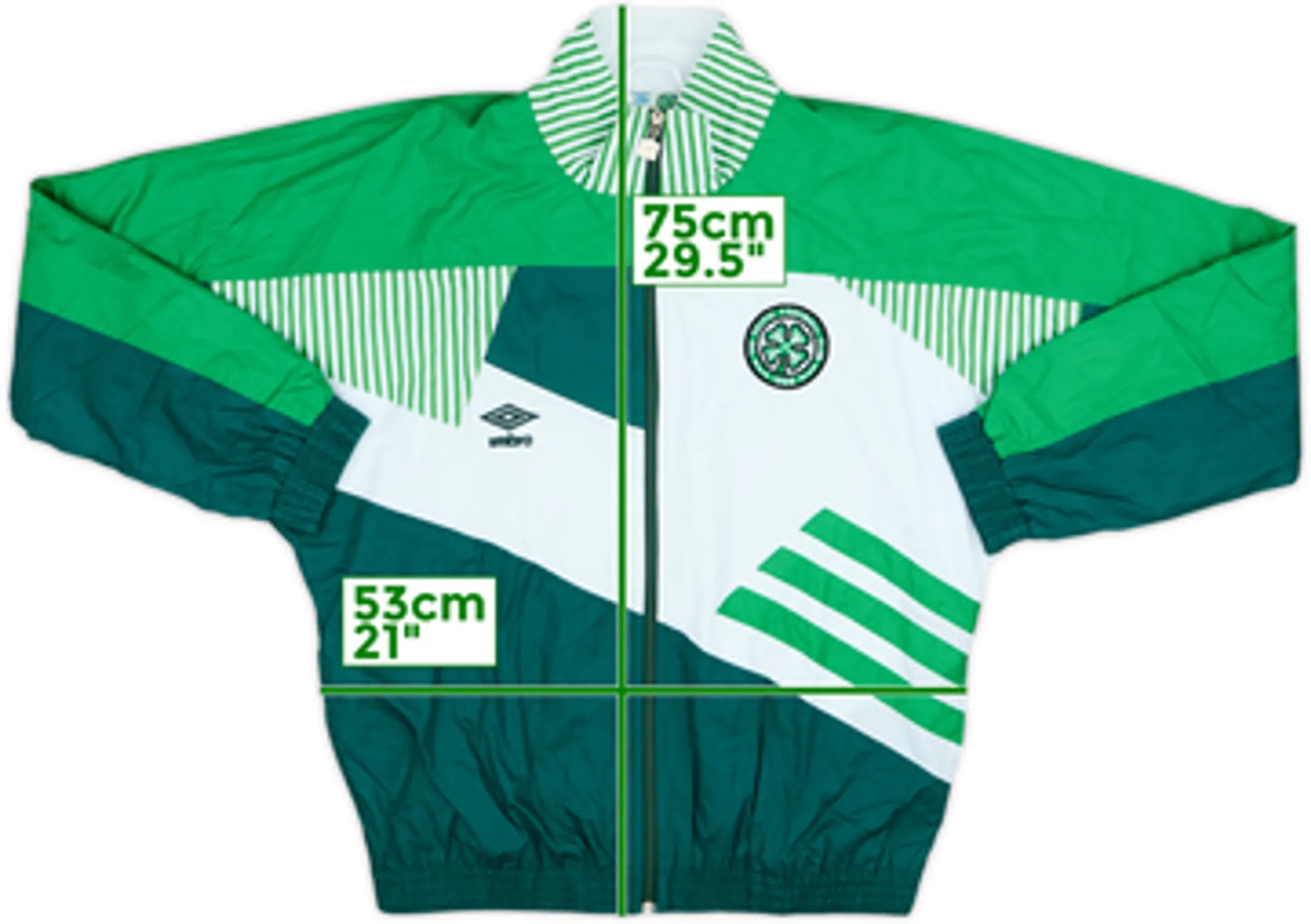 1991-92 Celtic Umbro Track Jacket - 9/10 - (S)