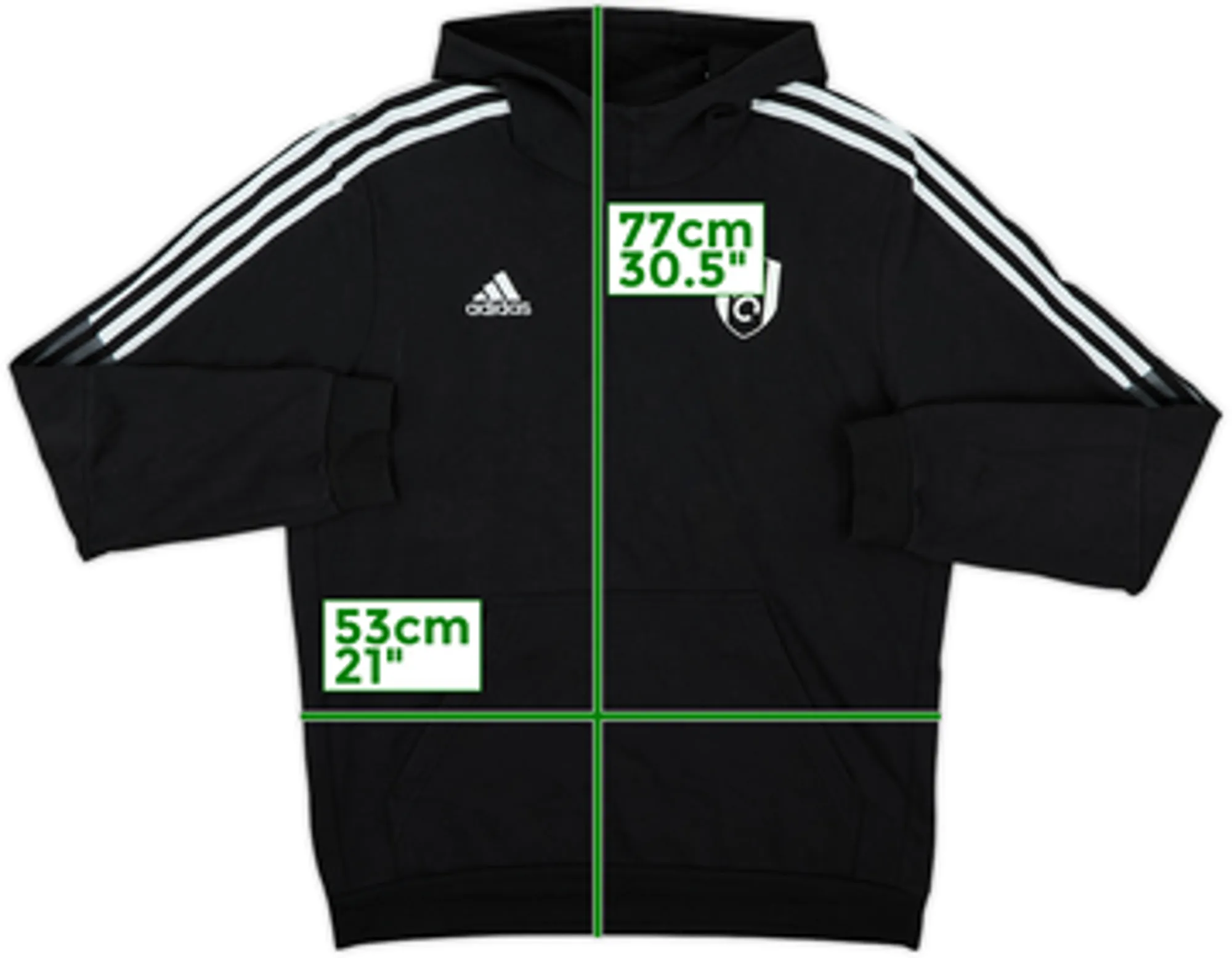 2021-22 Fulham adidas Hooded Sweat Top - 9/10 - (L)