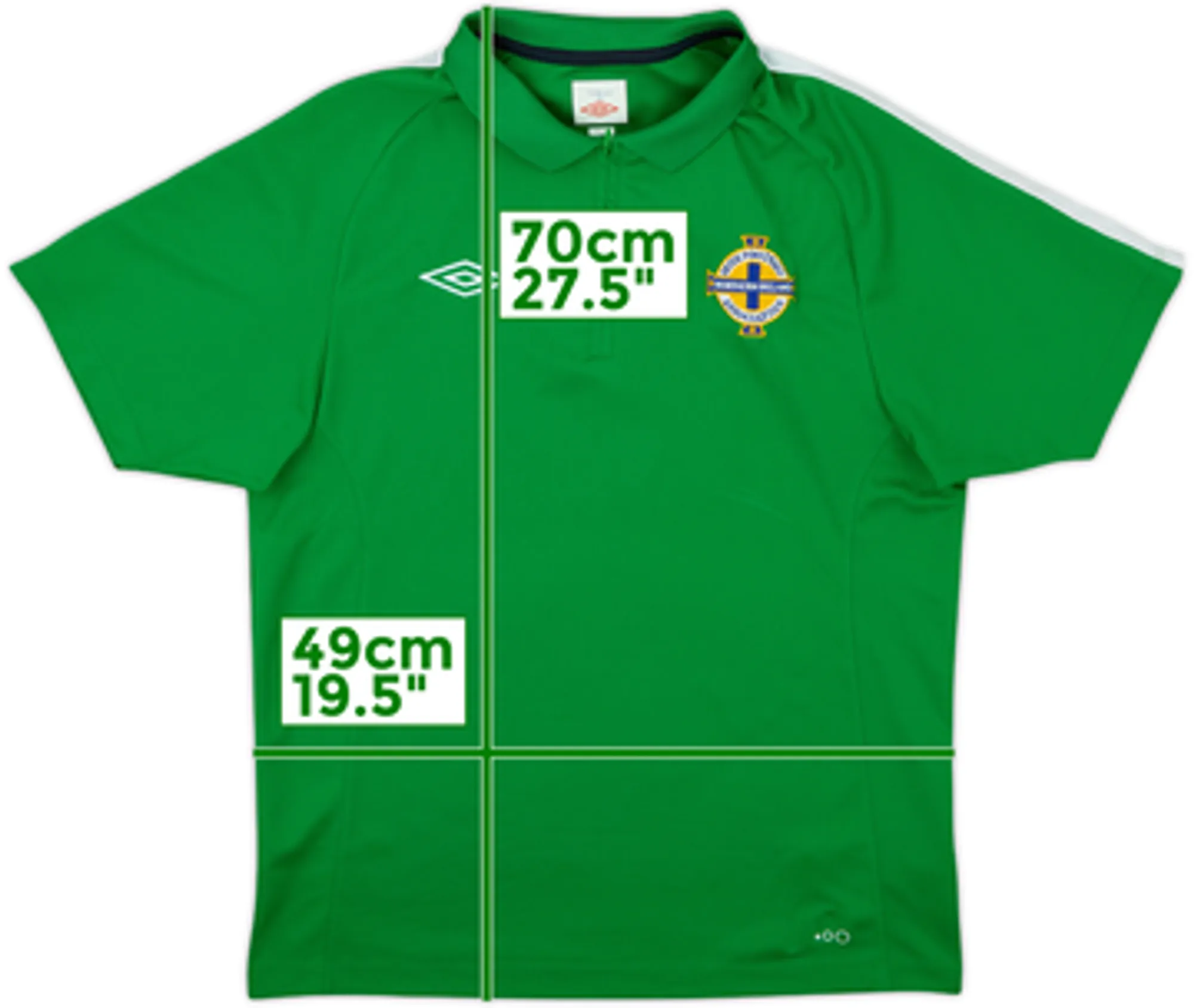 2012-13 Northern Ireland 1/4 Zip Umbro Polo Shirt - 9/10 - (M)