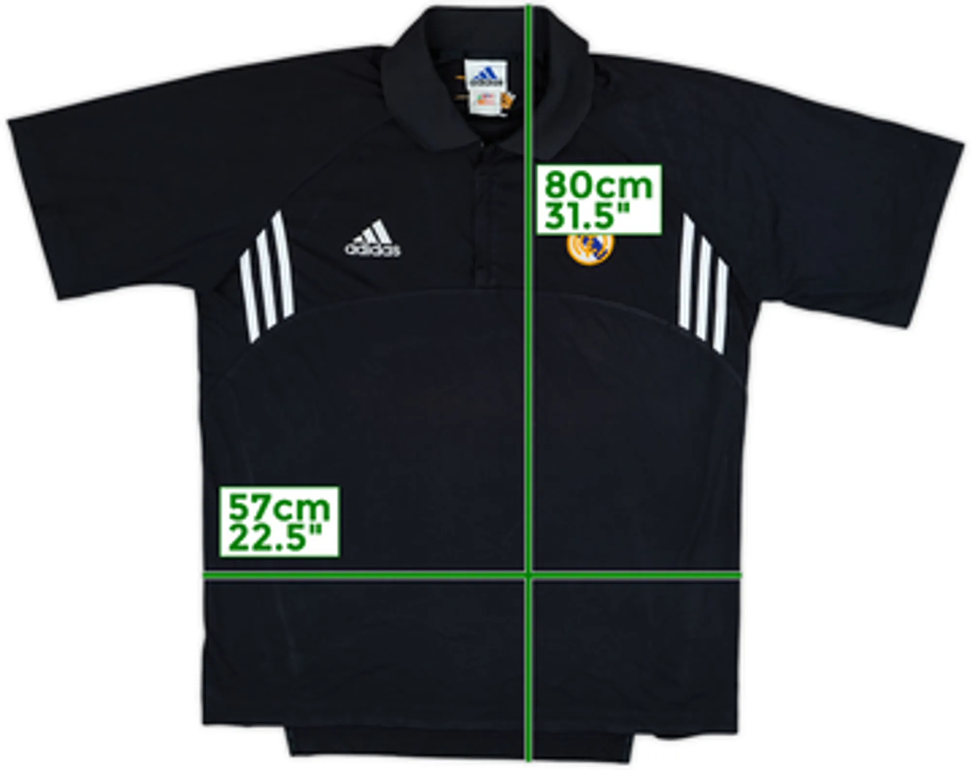 2002-03 Real Madrid adidas 1/4 Zip Polo Shirt - 8/10 - (M/L)