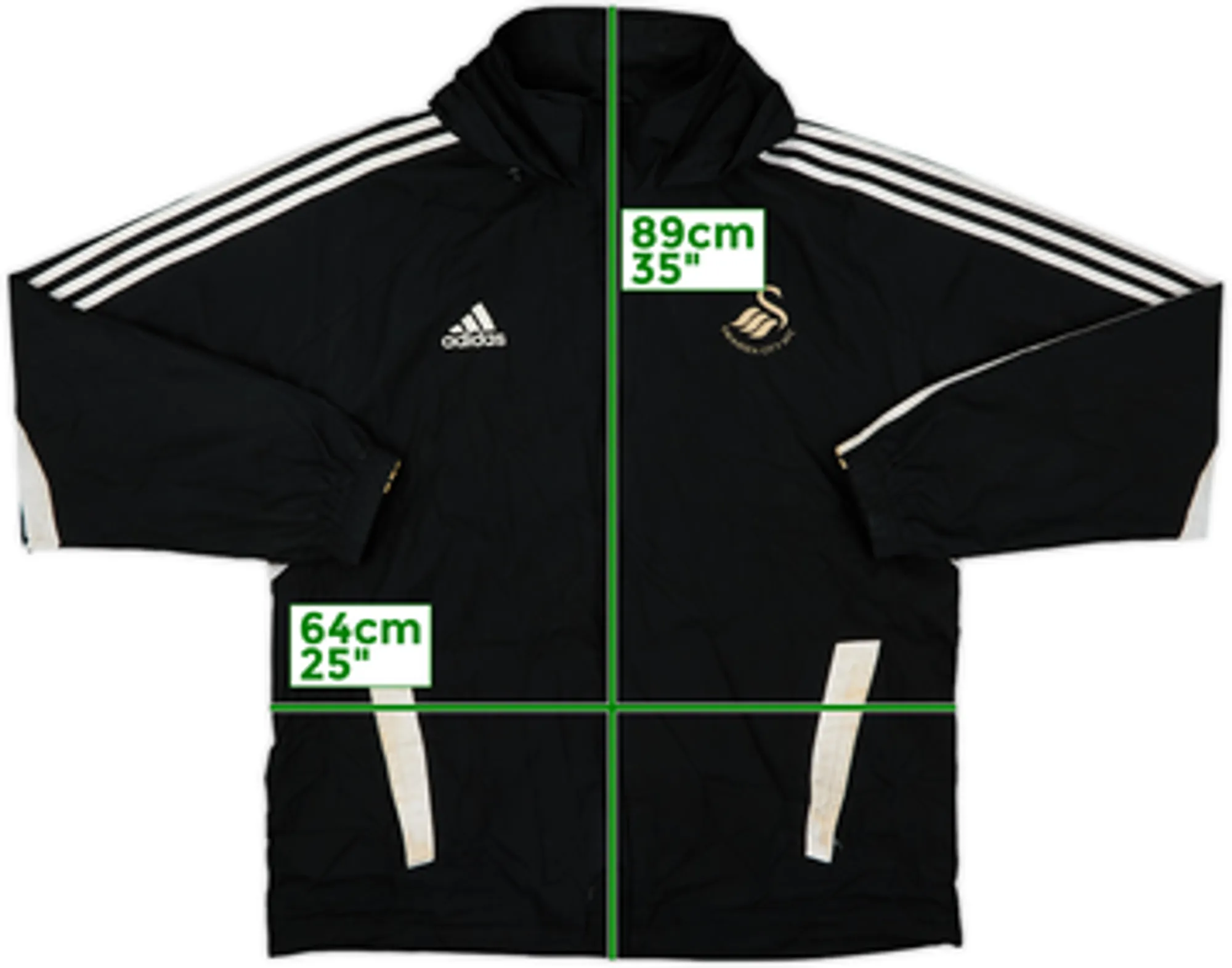 2014-15 Swansea adidas Hooded Rain Jacket - 6/10 - (XL/XXL)