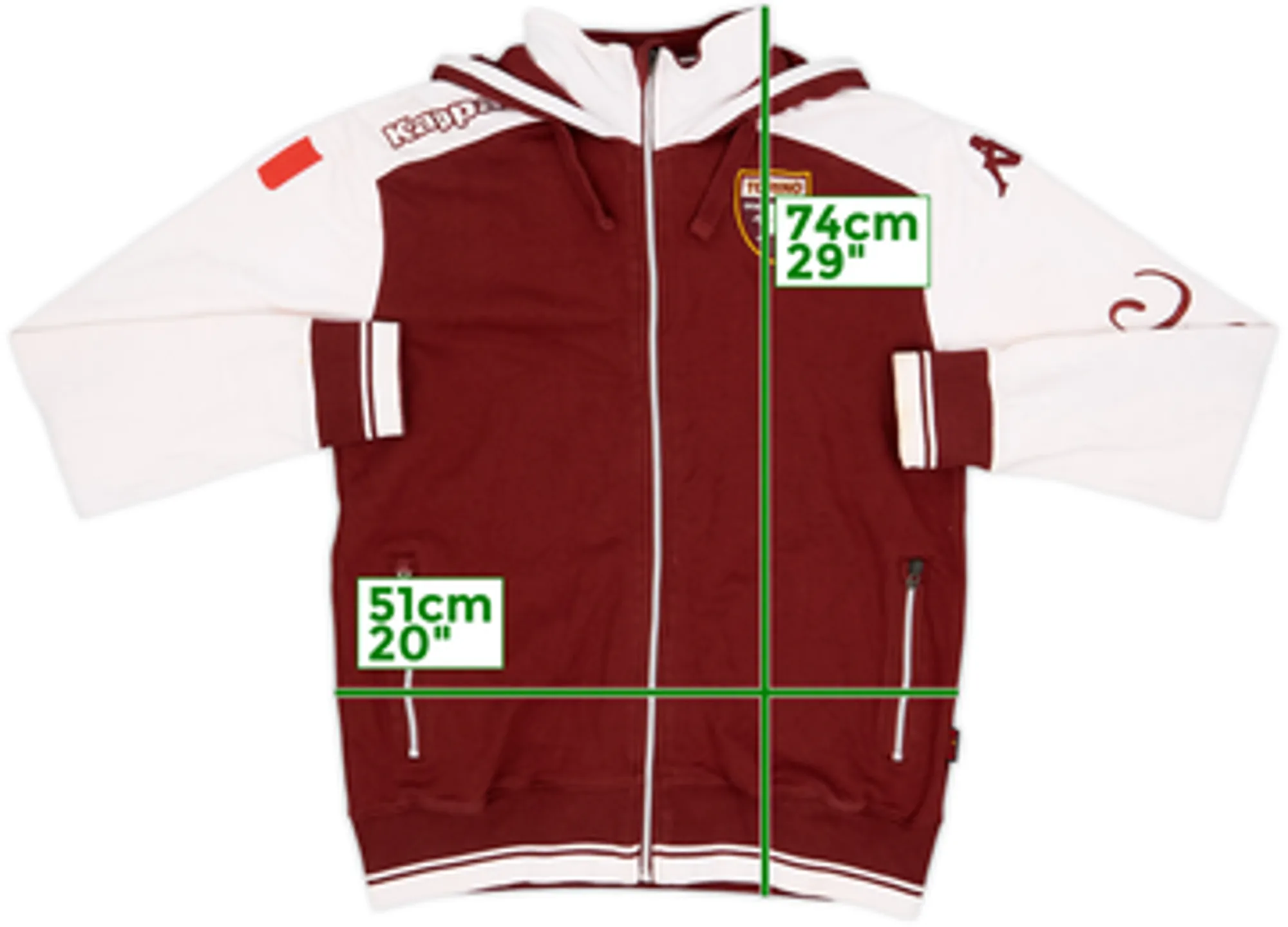 2012-13 Torino Kappa Hooded Track Jacket - 8/10 - (L)