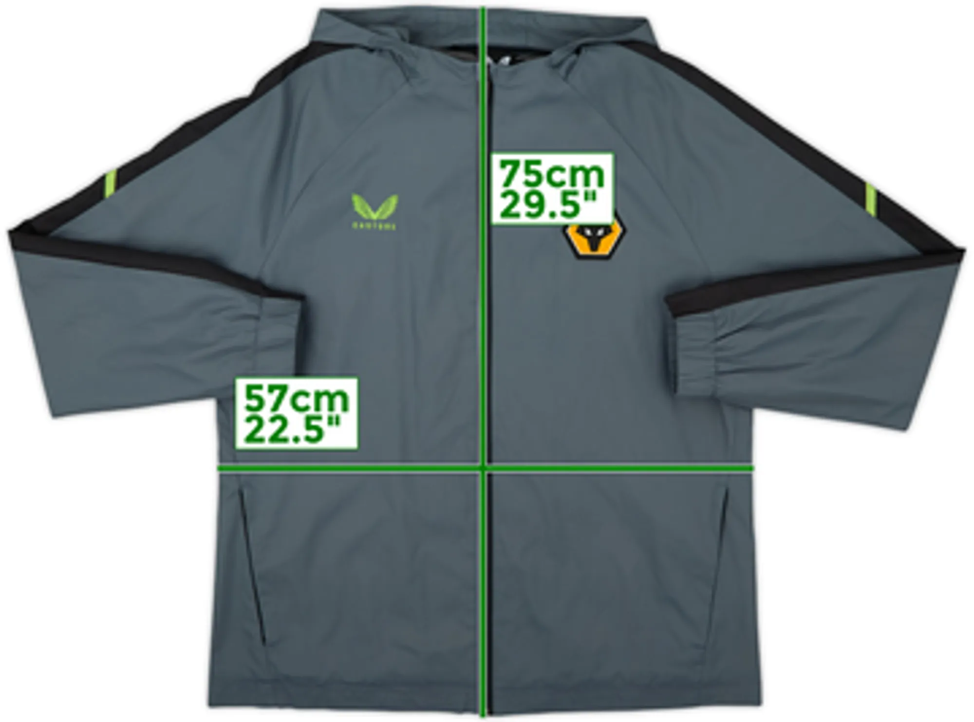 2022-23 Wolves Castore Hooded Rain Jacket - 10/10 - (L)