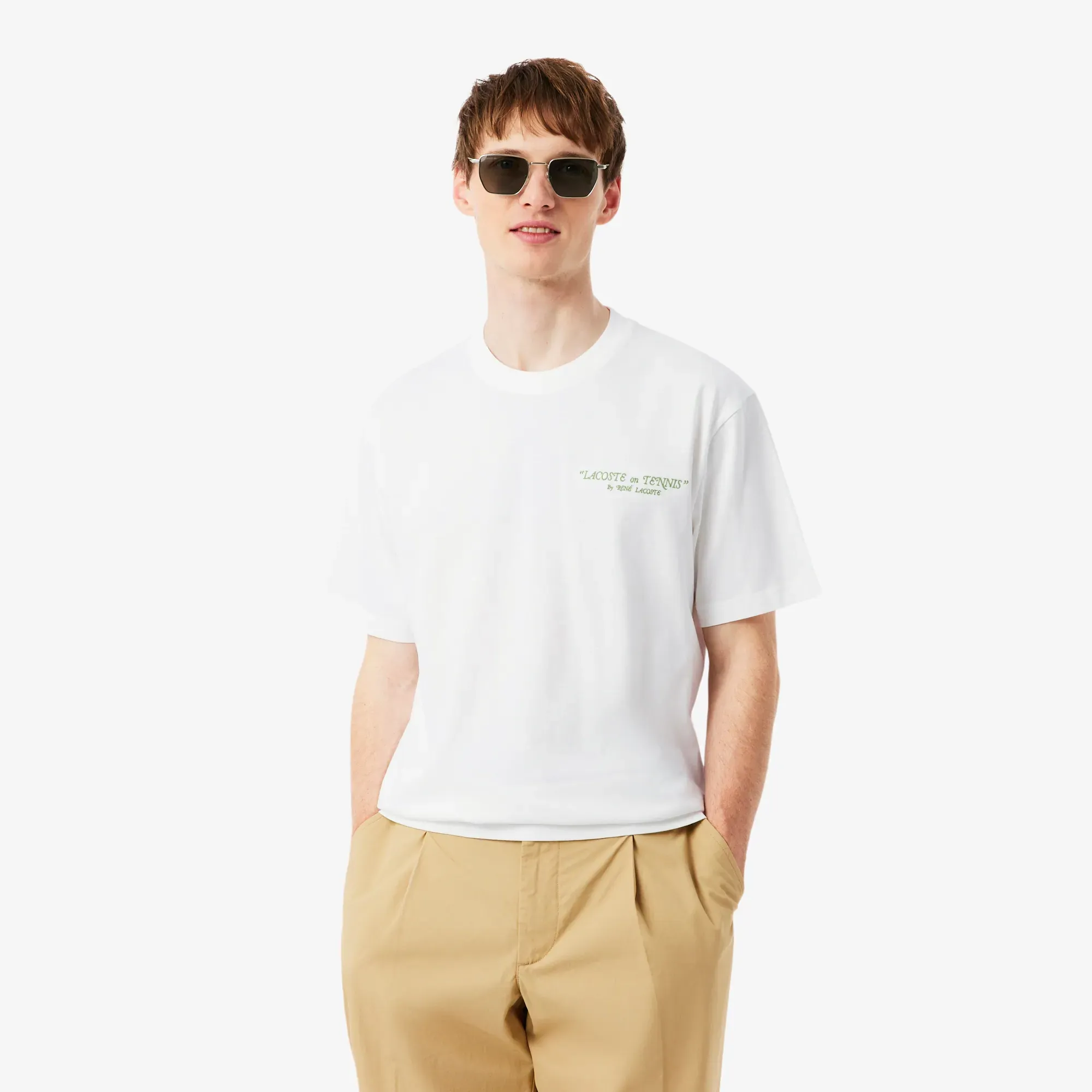Lacoste Embroidered Cotton T-shirt - White