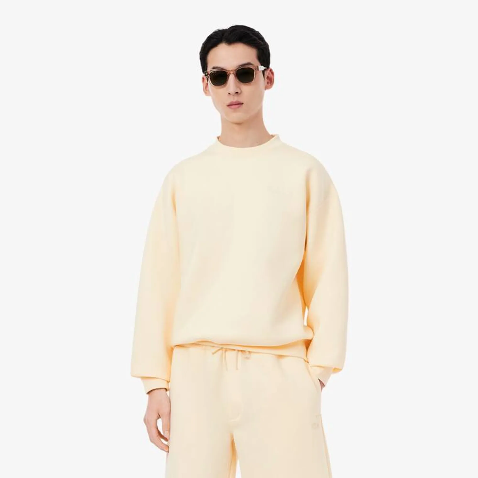 Lacoste Loose Fit Embroidered Sweatshirt - Beige