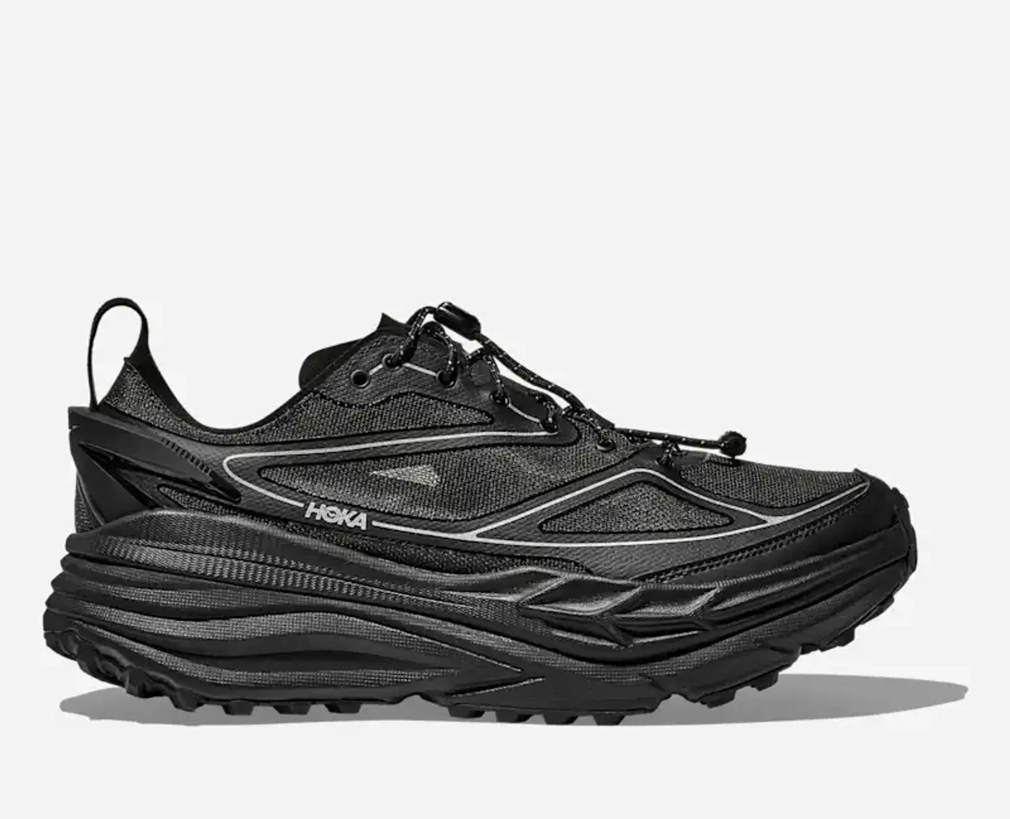 Hoka Stinson One7 Trail Shoes In Black/Silver