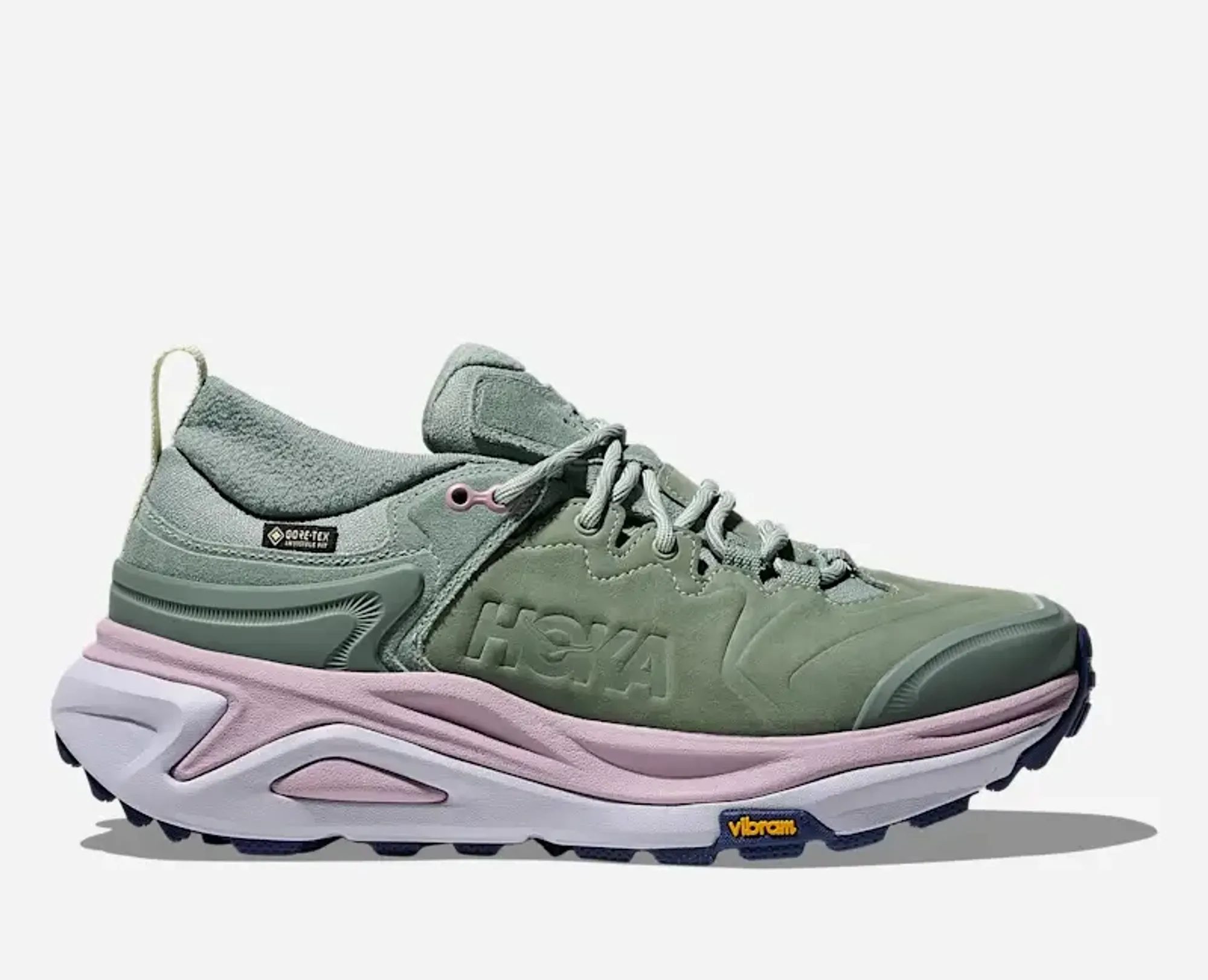 Hoka Women's Kaha 3 Low Gore-Tex Hiking Shoes In Rosemary/Ambient Blue