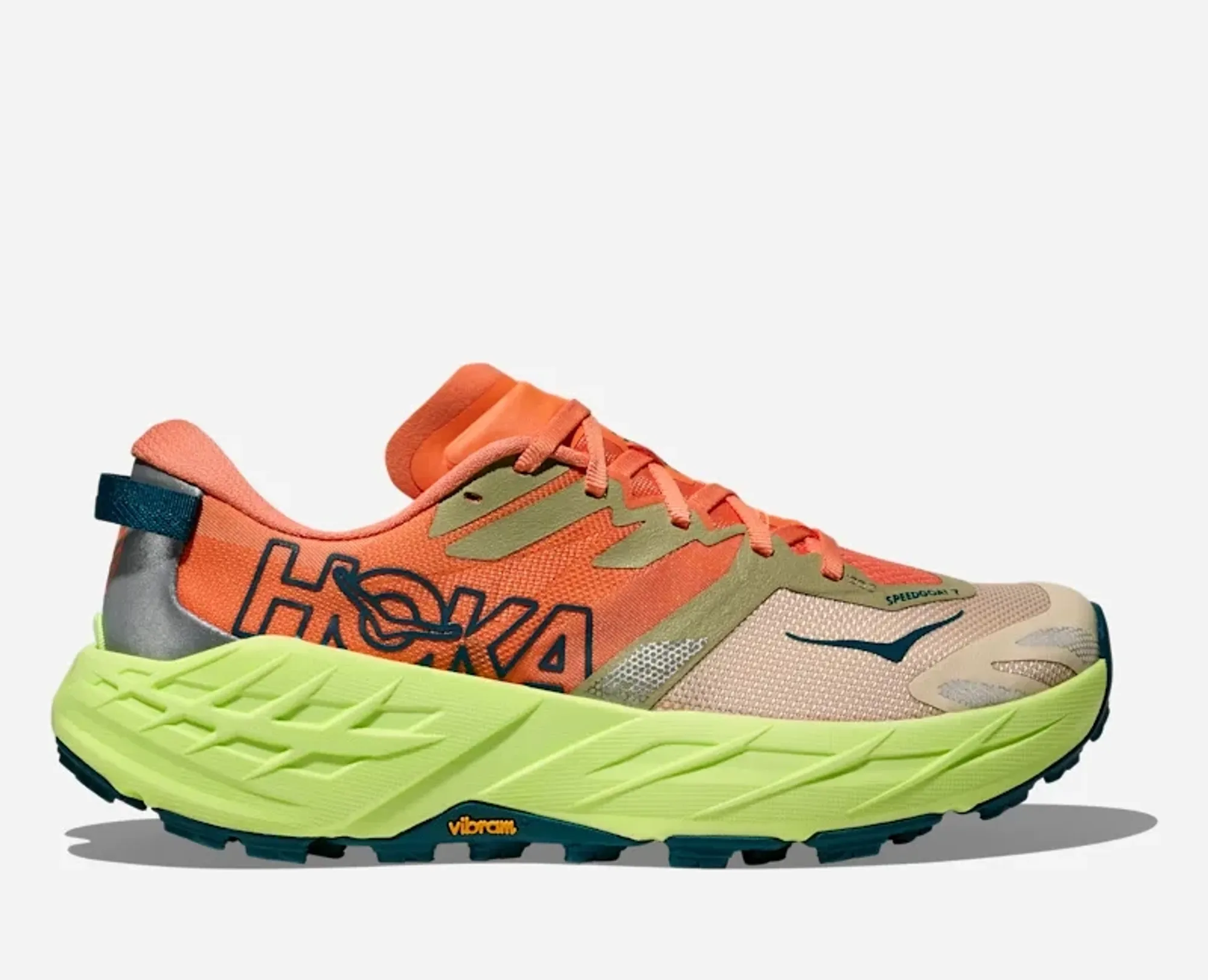 Hoka Women's Speedgoat 7 Trail Shoes In Persimmon/Neon Yuzu