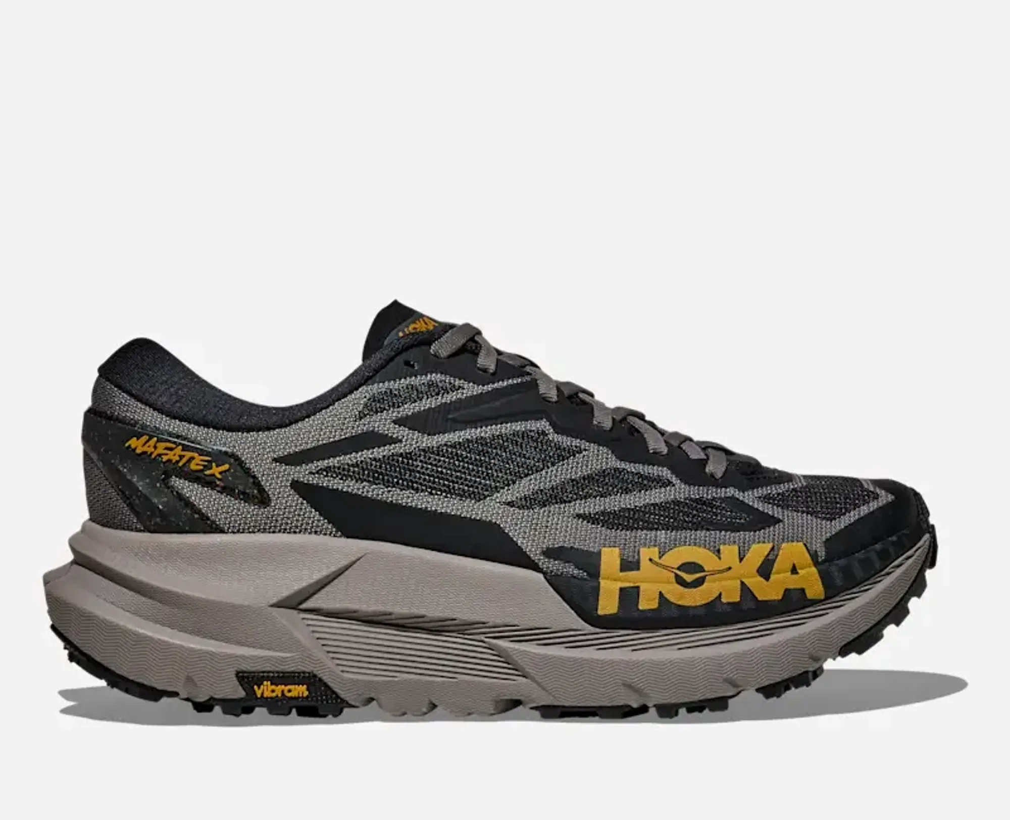 Hoka Men's Mafate X Trail Shoes In Black/Cement