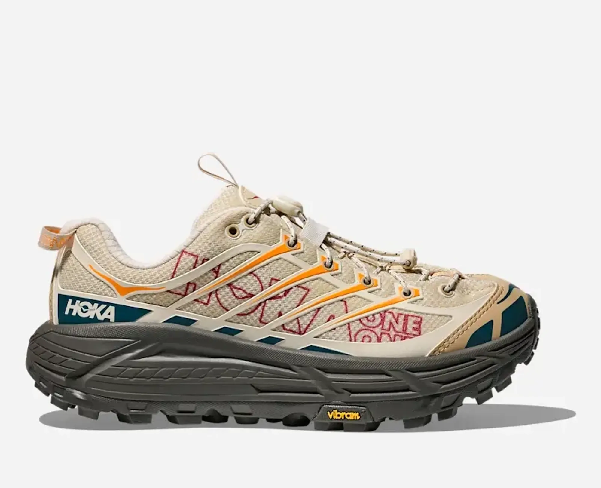 Hoka Mafate Three2 Lifestyle Shoes In Cream/Khaki
