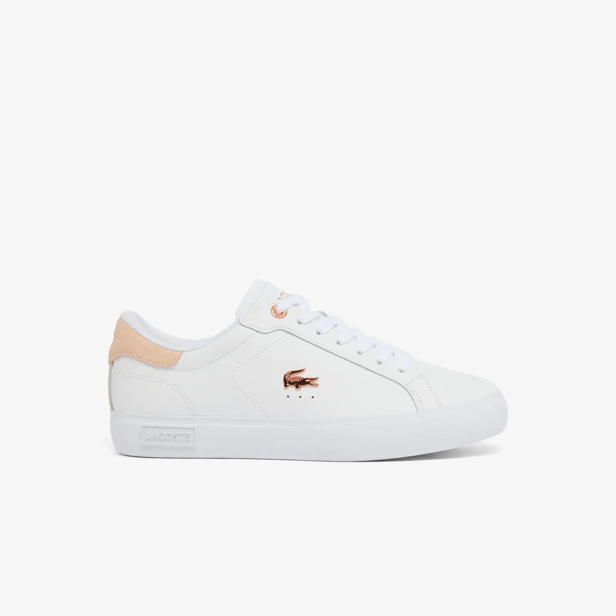 Lacoste Women’s Powercourt Leather Sneakers - White & Light Pink